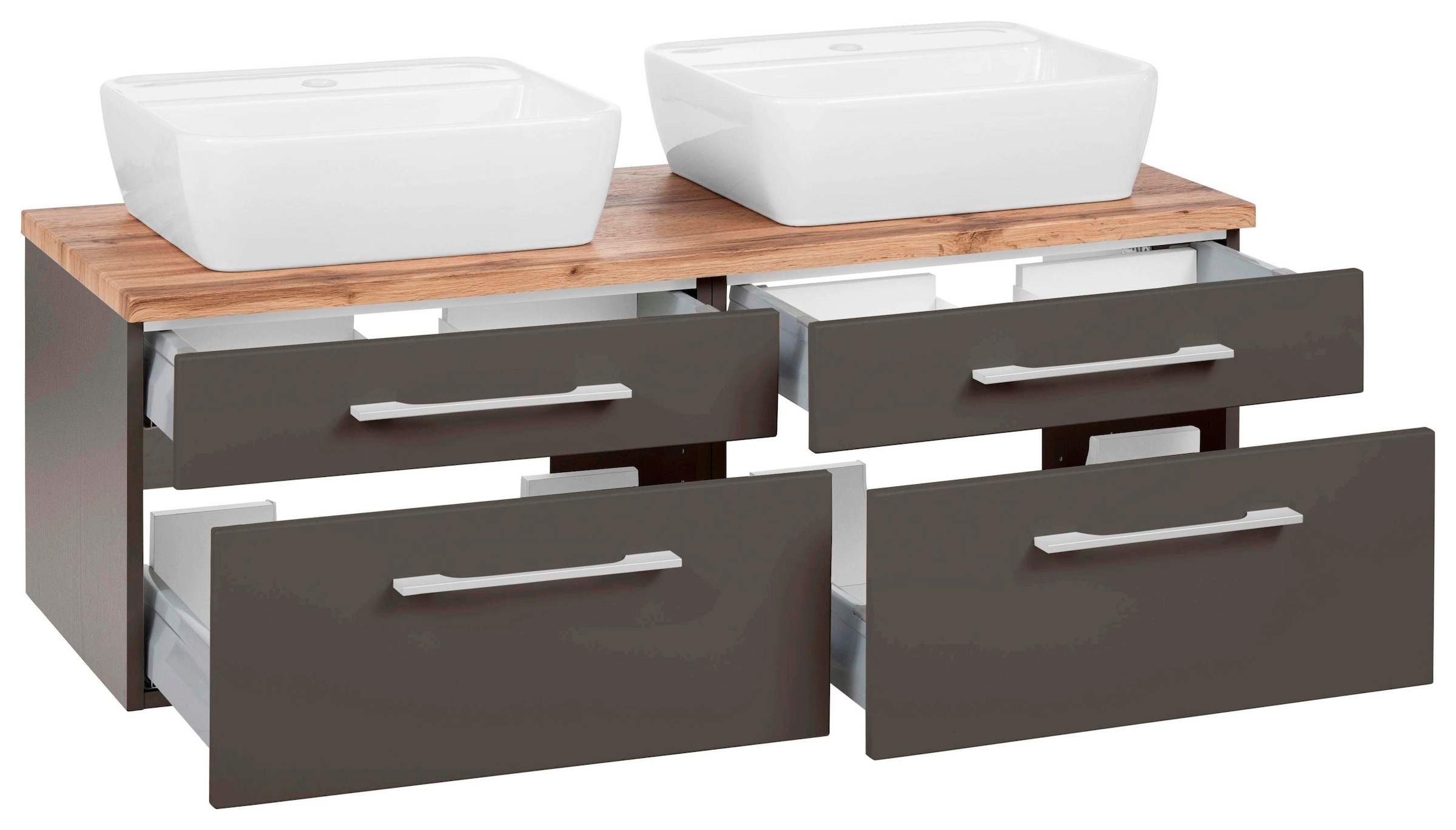 welltime Waschbeckenunterschrank »Davos«, Badmöbel, Waschtisch inkl. Waschbecken, Breite 120 cm