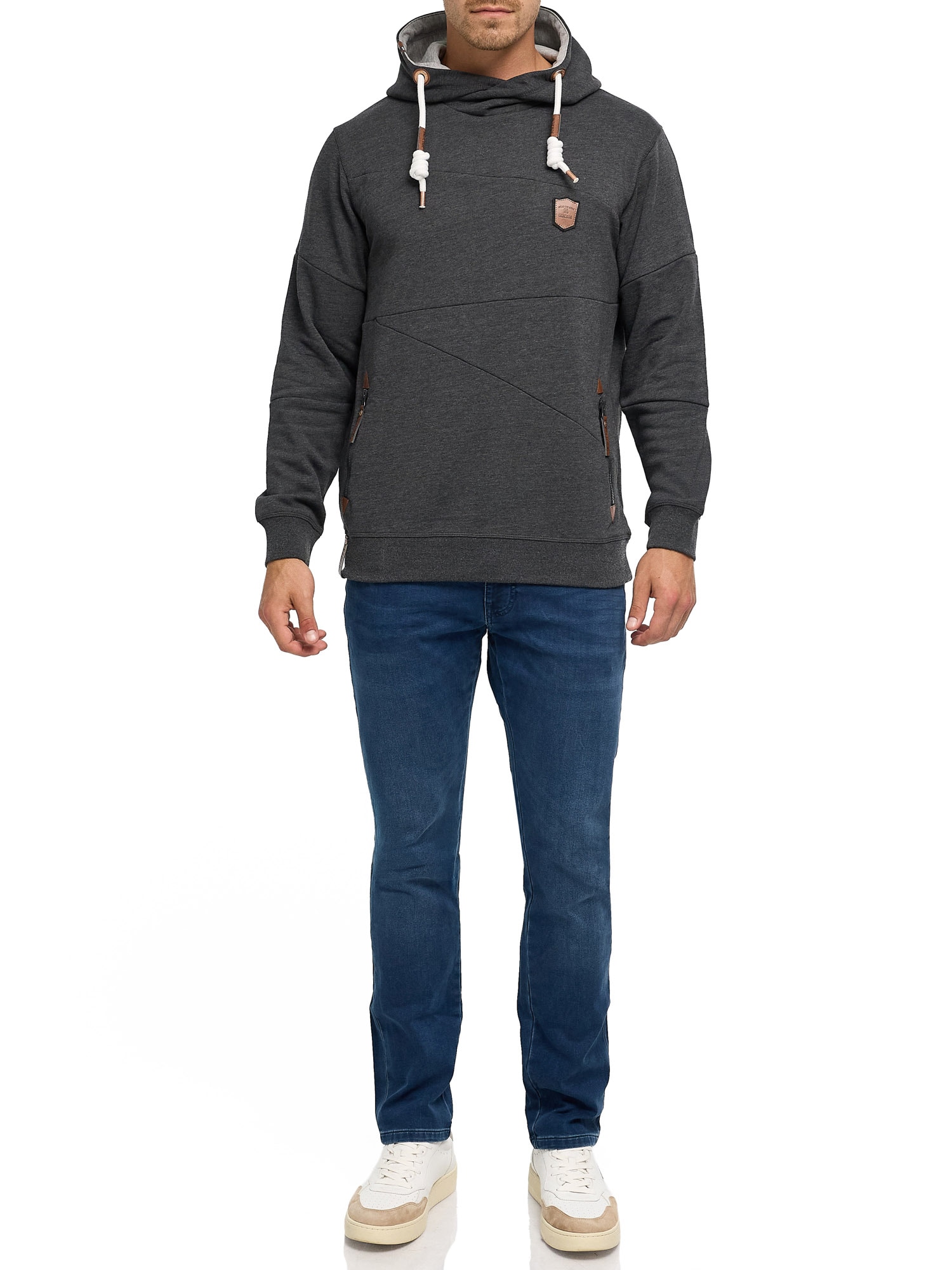 Indicode Sweat à capuche »INAix«, mélange coton, coupe régulière
