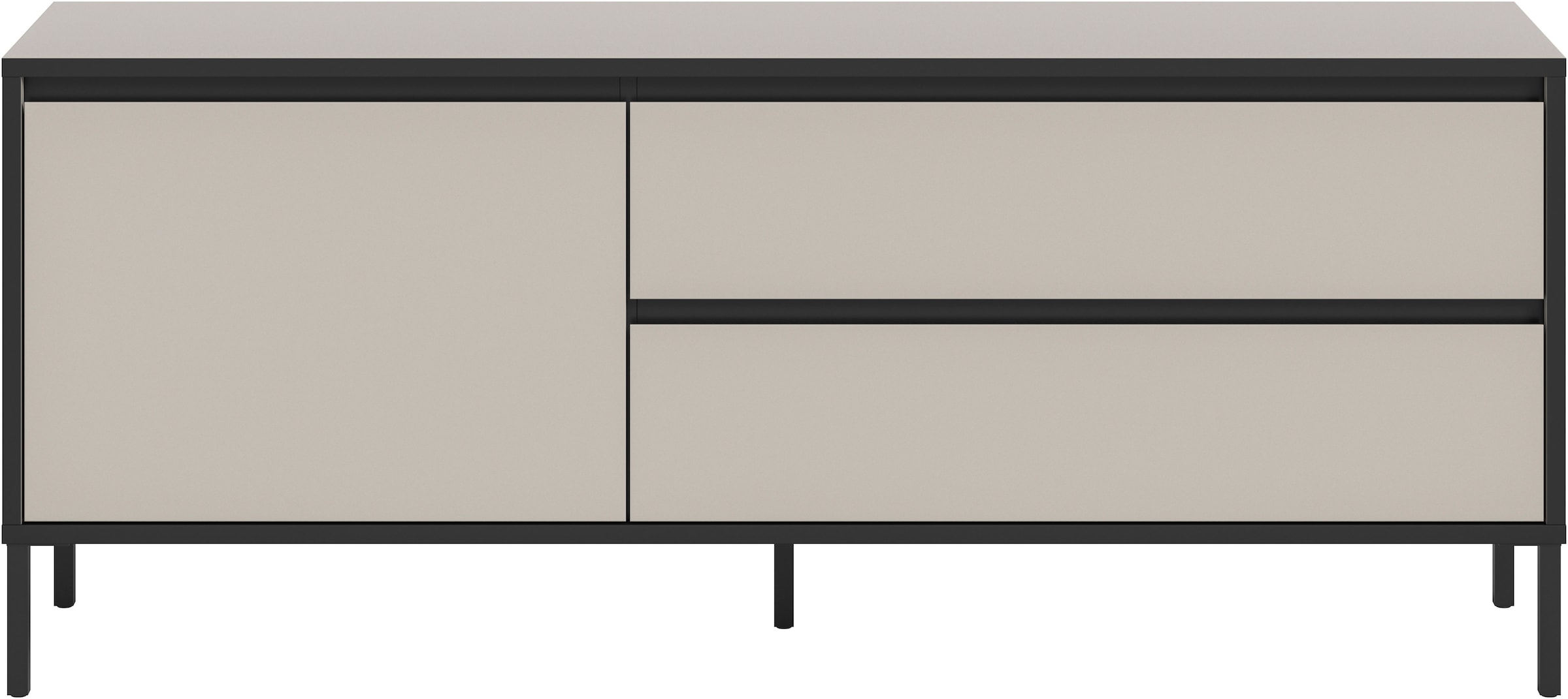 Home affaire Lowboard »NORT, Breite: 150cm, mit Metall Stabfuss, 1 Klappe, 2 Schubkästen« TV-Lowboard, Mediaschrank, Mediaboard, TV-Schrank, Schrank, Board