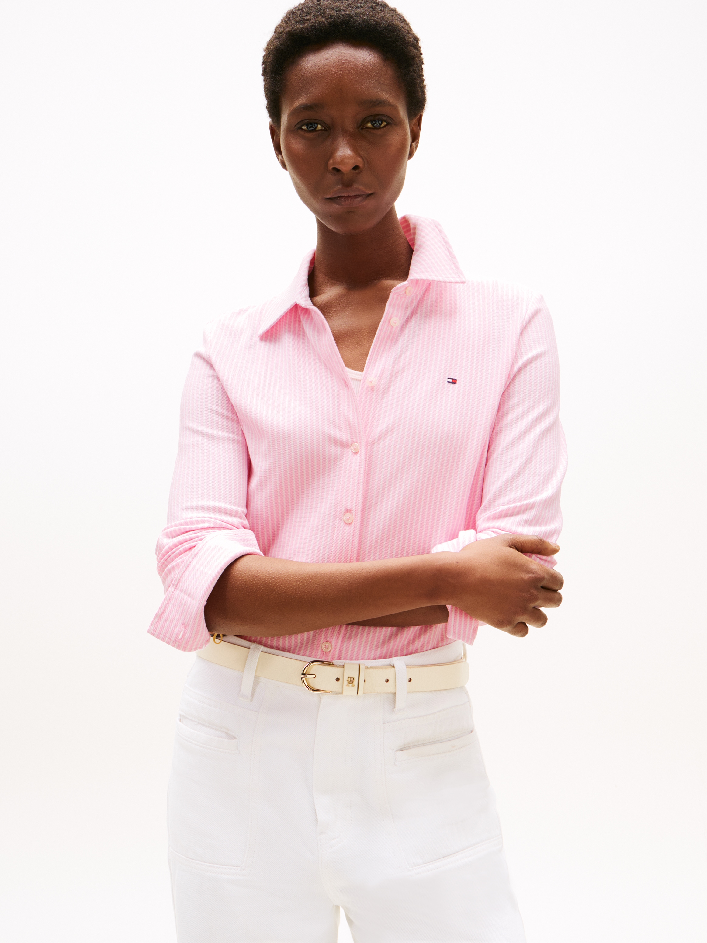 Tommy Hilfiger Polo »1985 SLIM PIQUE BTN DOWN LS mit Polokragen und Label« Baumwollmischung, slim fit