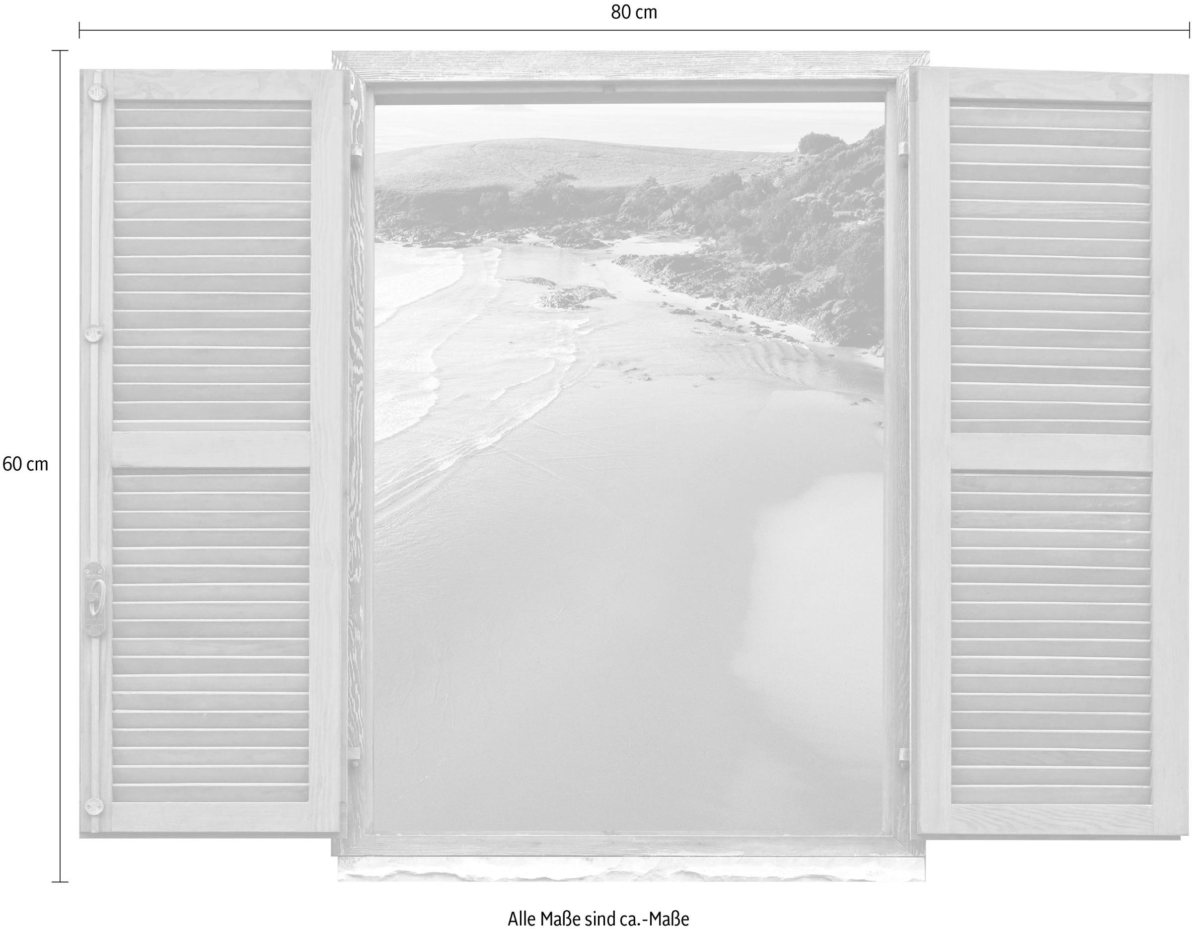 queence Wandtattoo »Strand«, (1 St.), Wandsticker, Wandbild, selbstklebend, 3D, Fenster