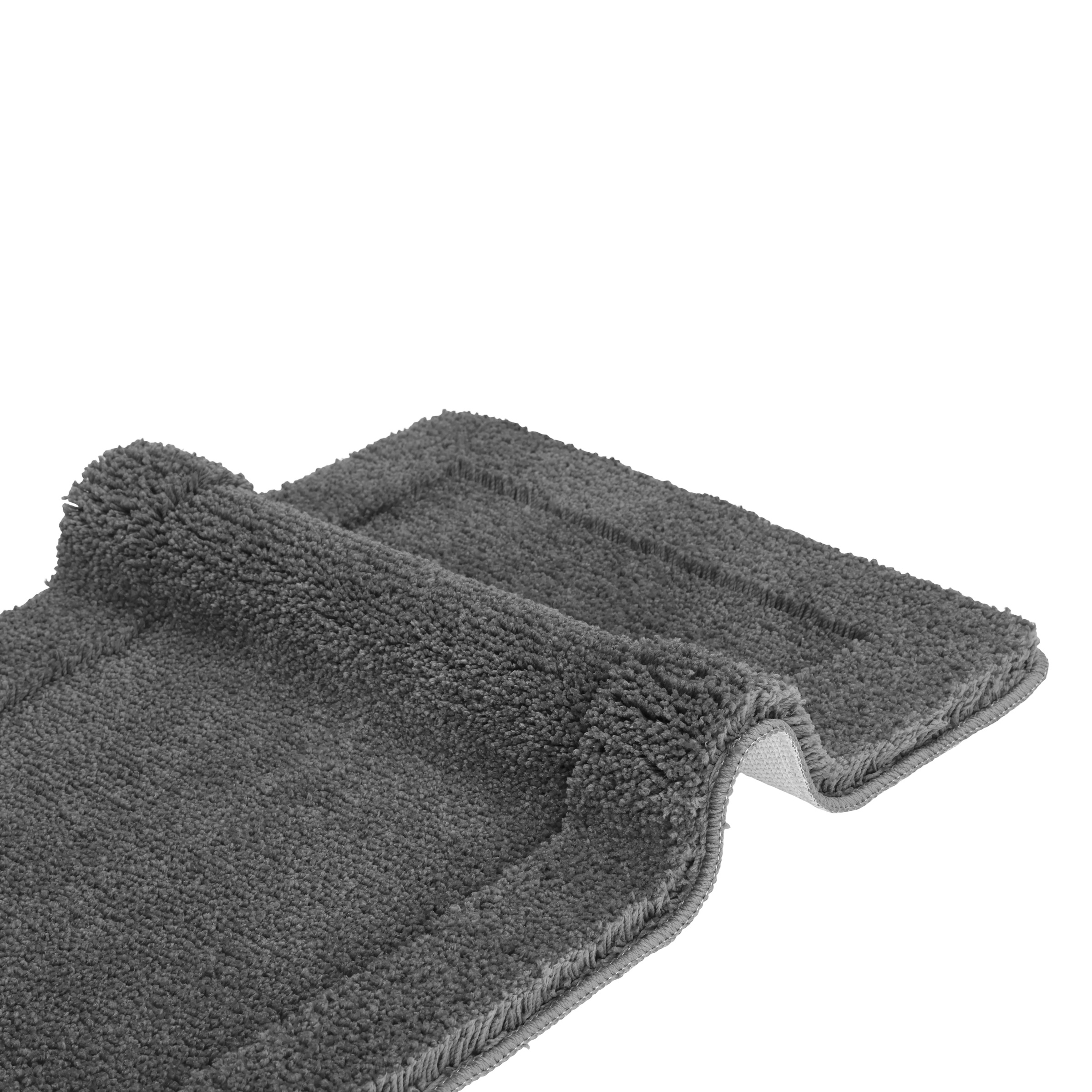 GOODproduct Tapis de bain »Sanremo mit Rahmen, Badvorleger, Badezimmer, sehr weich, Hoch-Tief« Höhe 25 mm revêtement antidérapant Séchage rapide | compatible chauffage au sol Tapis de bain, uni, rectangulaire et disponible en set de 3 pièces