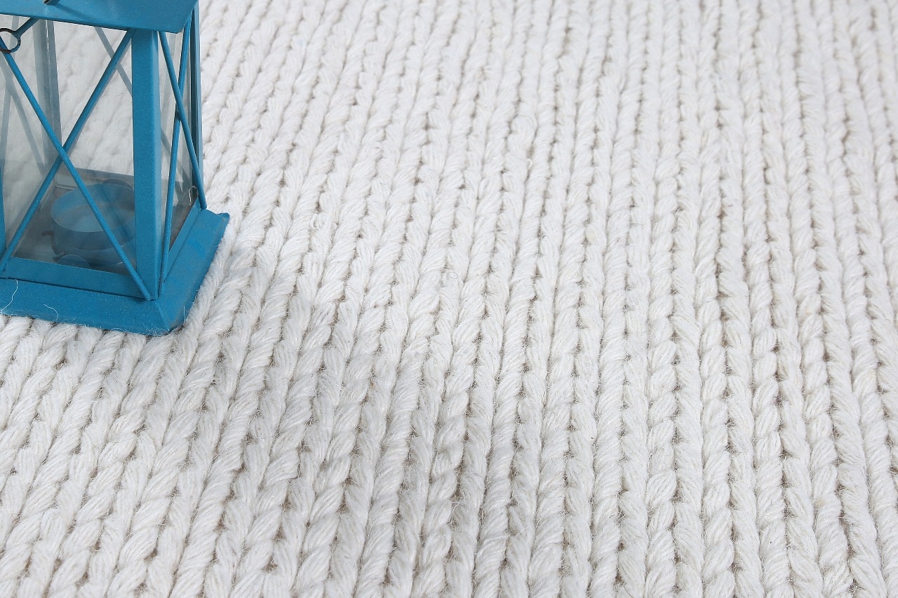 my home Wollteppich »Tonem, Wolle«, rechteckig, 12 mm Höhe, Handweb, Strickmuster, Teppiche, Wohnzimmer, Schlafzimmer, Esszimmer