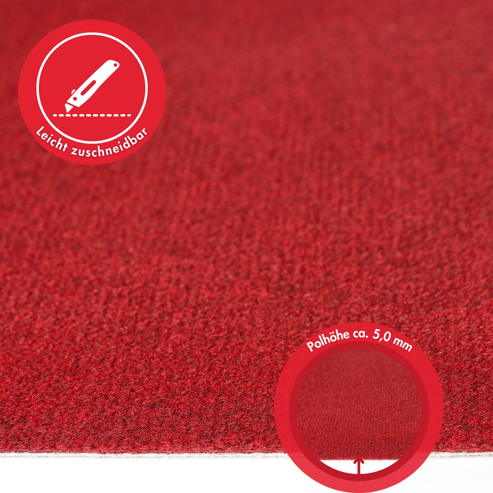 Andiamo Teppichboden »Sina, Velours, Made in Belgium«, rechteckig, 6 mm Höhe, Uni Farben, Breite 400 cm, strapazierfähig, pflegeleicht, Wohnzimmer
