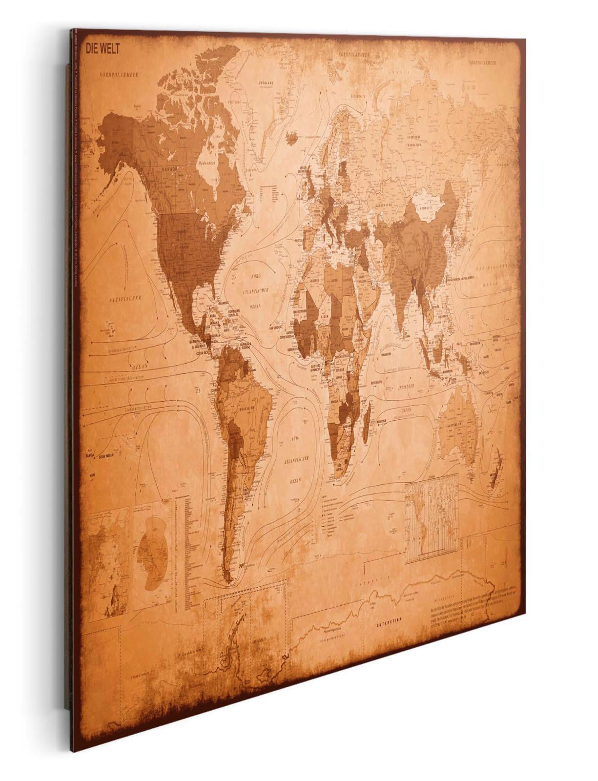 Reinders! Panneau déco »Weltkarte - antik«