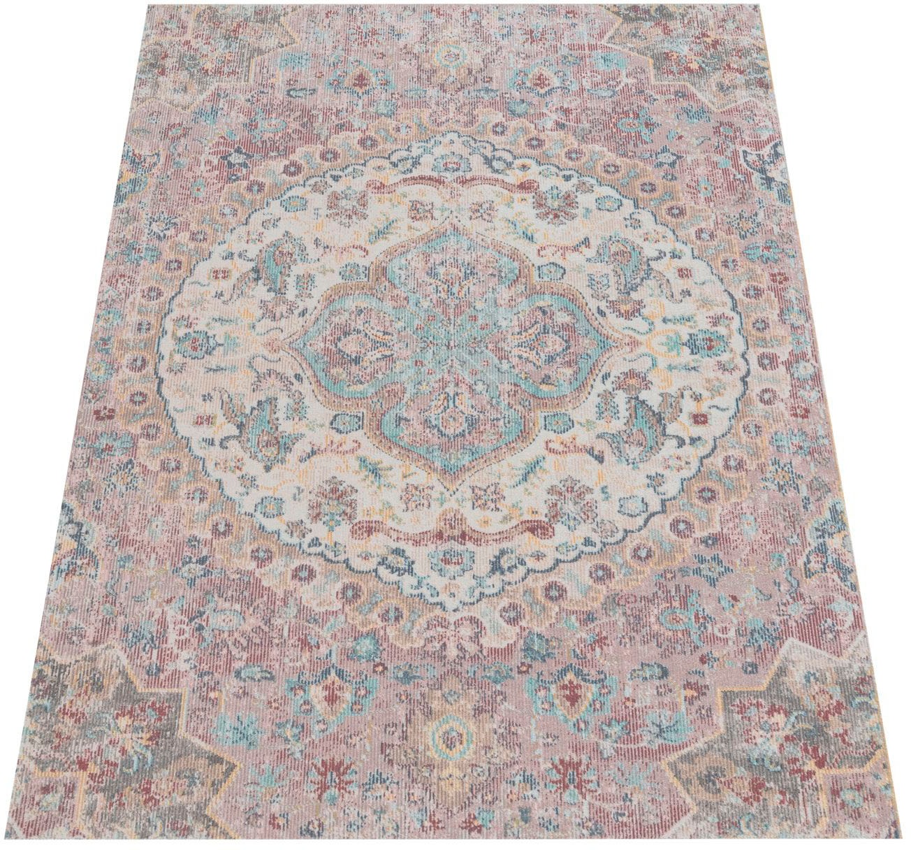 Image of Paco Home Teppich »Torres 271«, rechteckig, 4 mm Höhe, Kurzflor, Orient-Optik, Vintage Design, In- und Outdoor geeignet, Wohnzimmer bei Ackermann Versand Schweiz