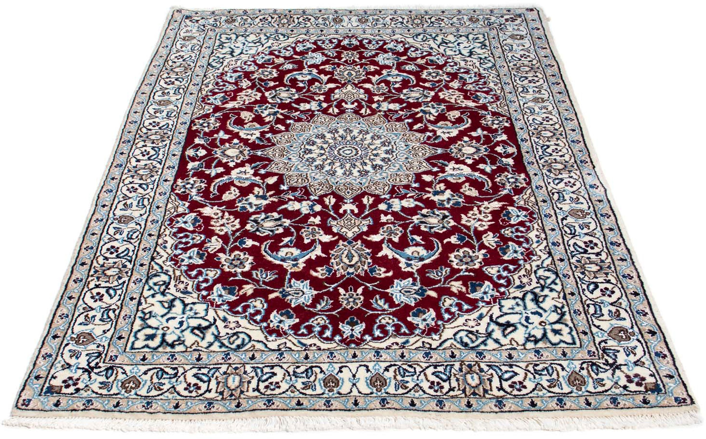 Image of morgenland Orientteppich »Perser - Nain - Royal - 173 x 114 cm - dunkelrot«, rechteckig, 10 mm Höhe, Wohnzimmer, Handgeknüpft, Einzelstück mit Zertifikat bei Ackermann Versand Schweiz
