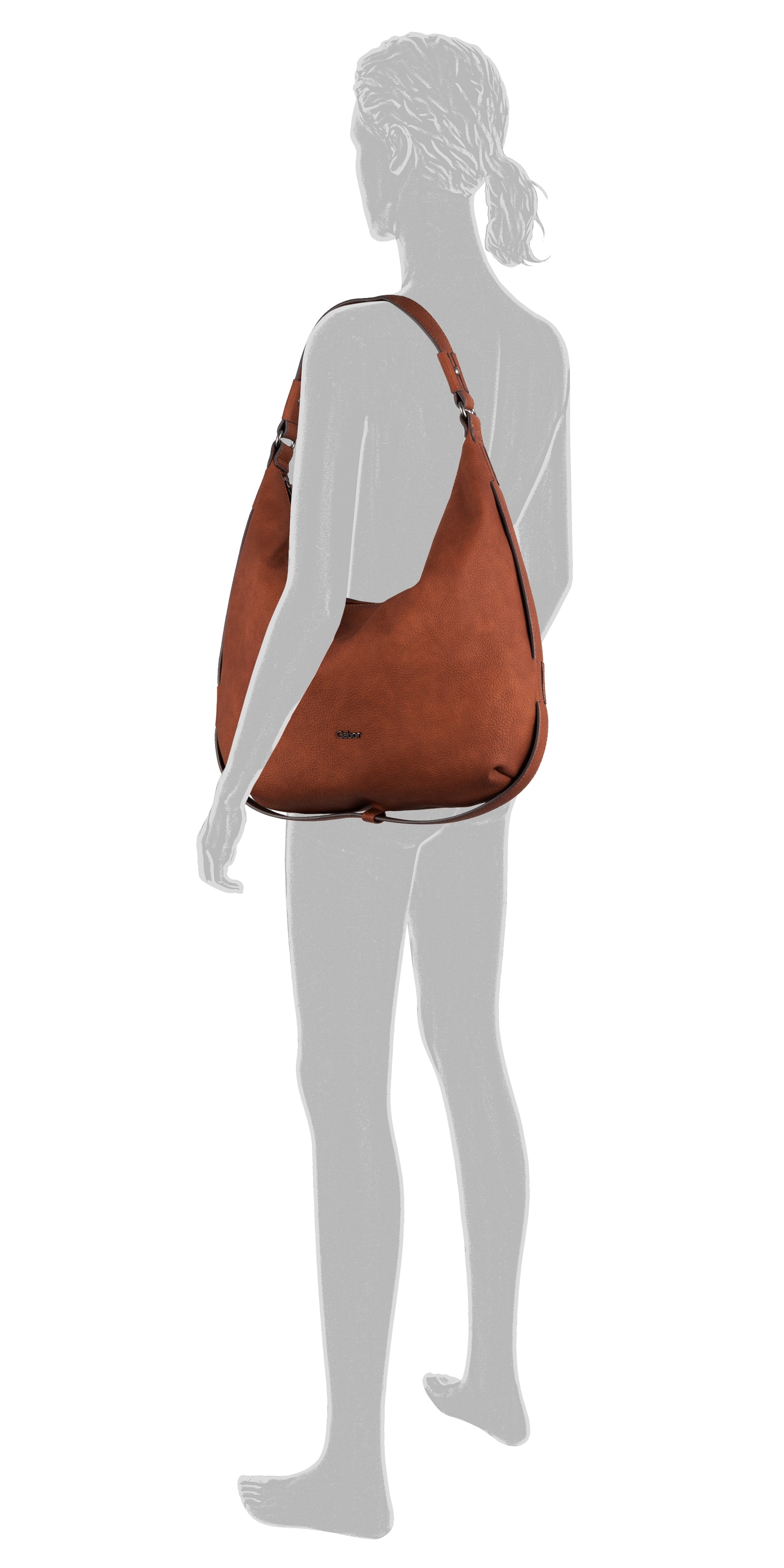 Gabor Hobo "Malu" aus weichem genarbtem Lederimitat mit raffinierten Cut-Outs