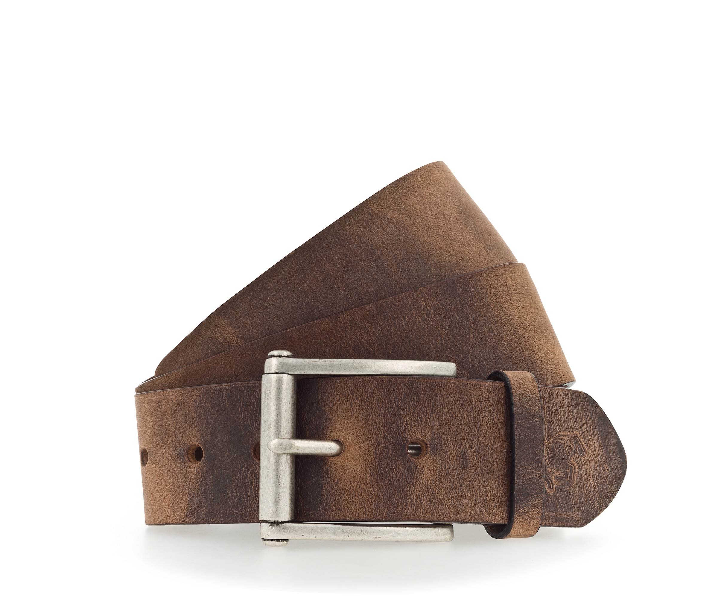 Image of MUSTANG Ledergürtel ""Preston"" mit Vintage-Look, Roll-Schliesse, 4,5 cm