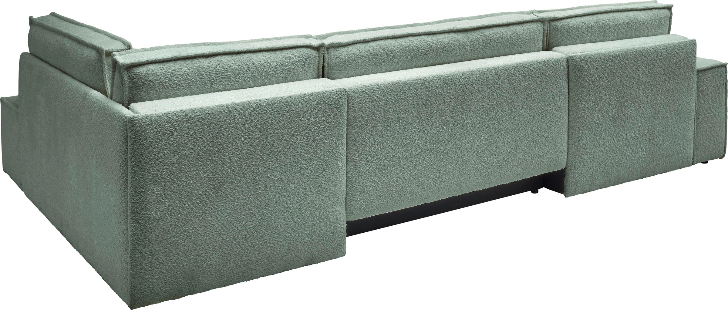 andas Wohnlandschaft »FINNLEY U-Form XXL 329 cm, Schlafsofa, Schlaffunktion m. Bettkasten«, (194/139 cm), Bouclé, Struktur und Cord