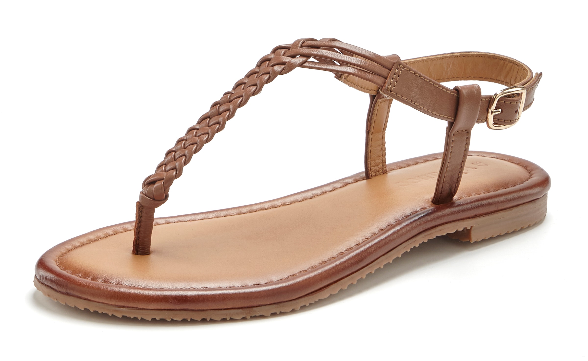 Vivance Zehentrenner  Sandalette, Sommerschuh,Sandale aus Leder mit Flecht-Optik