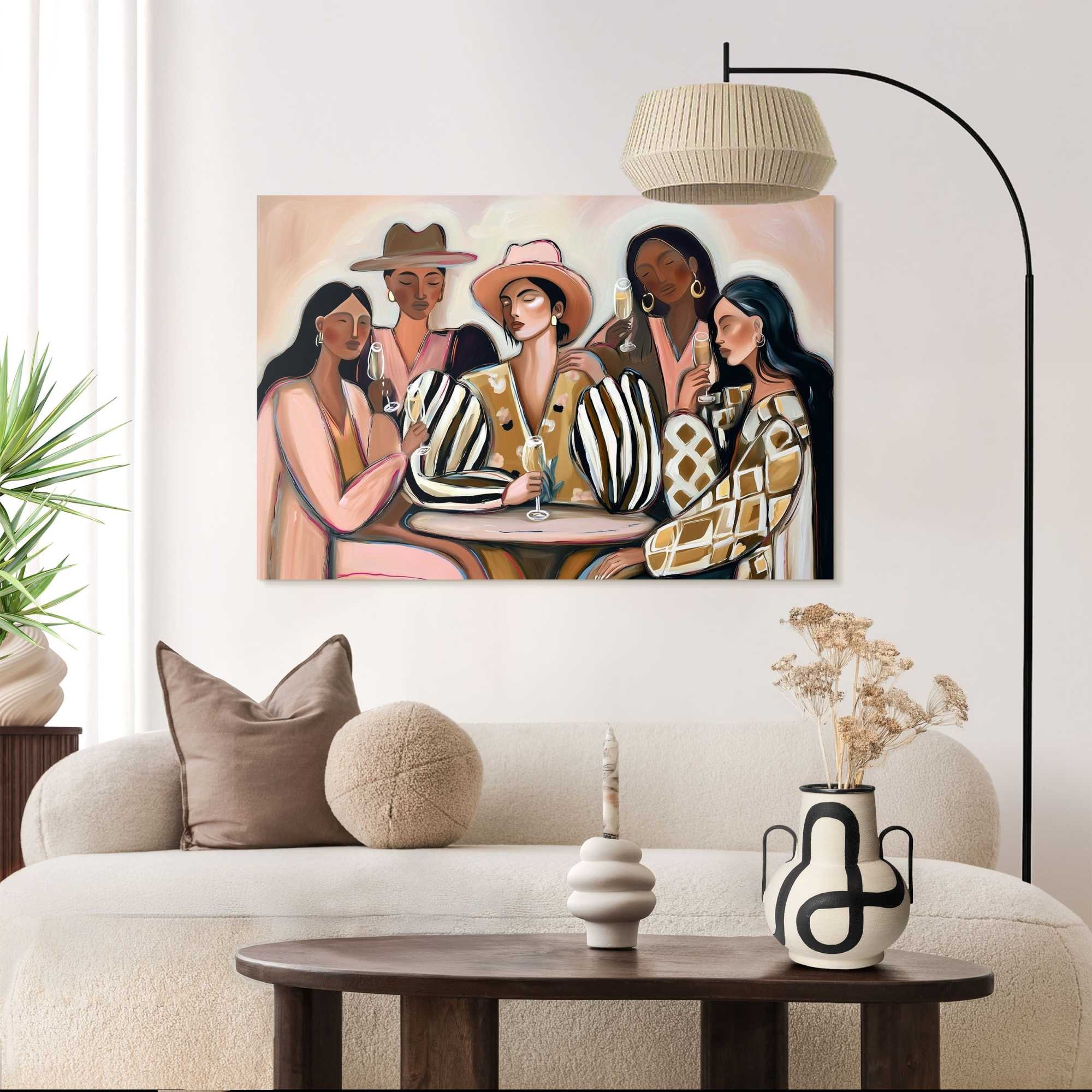 Image of Reinders Deco-Panel "Gemeinsam anstossen" Menschen 1 Stk. tlg. Wohnzimmer - Mehrfarbig - MDF - Frauen - 90x60 cm