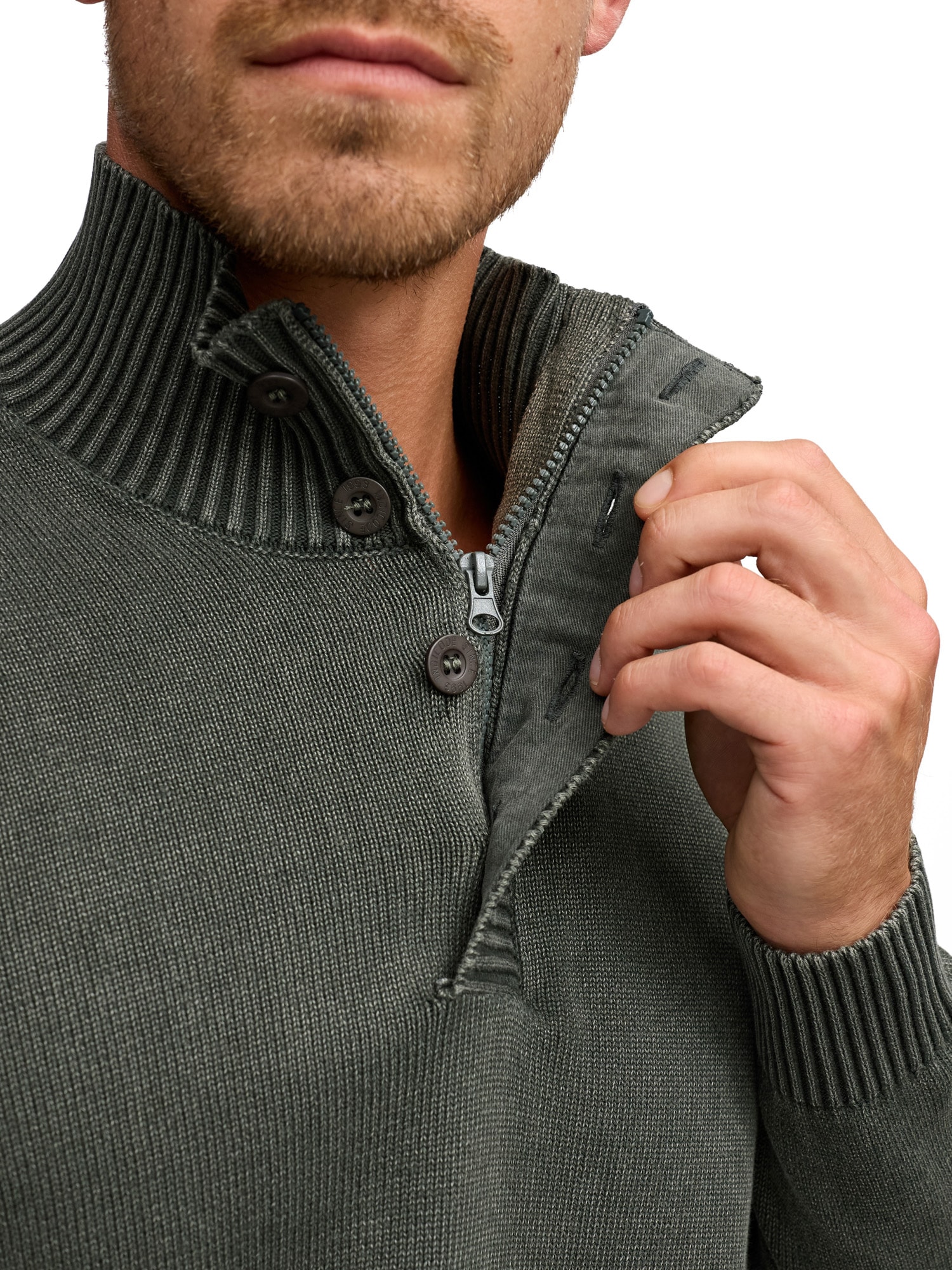 Indicode Pull en tricot »INNiels ½ Placket«
