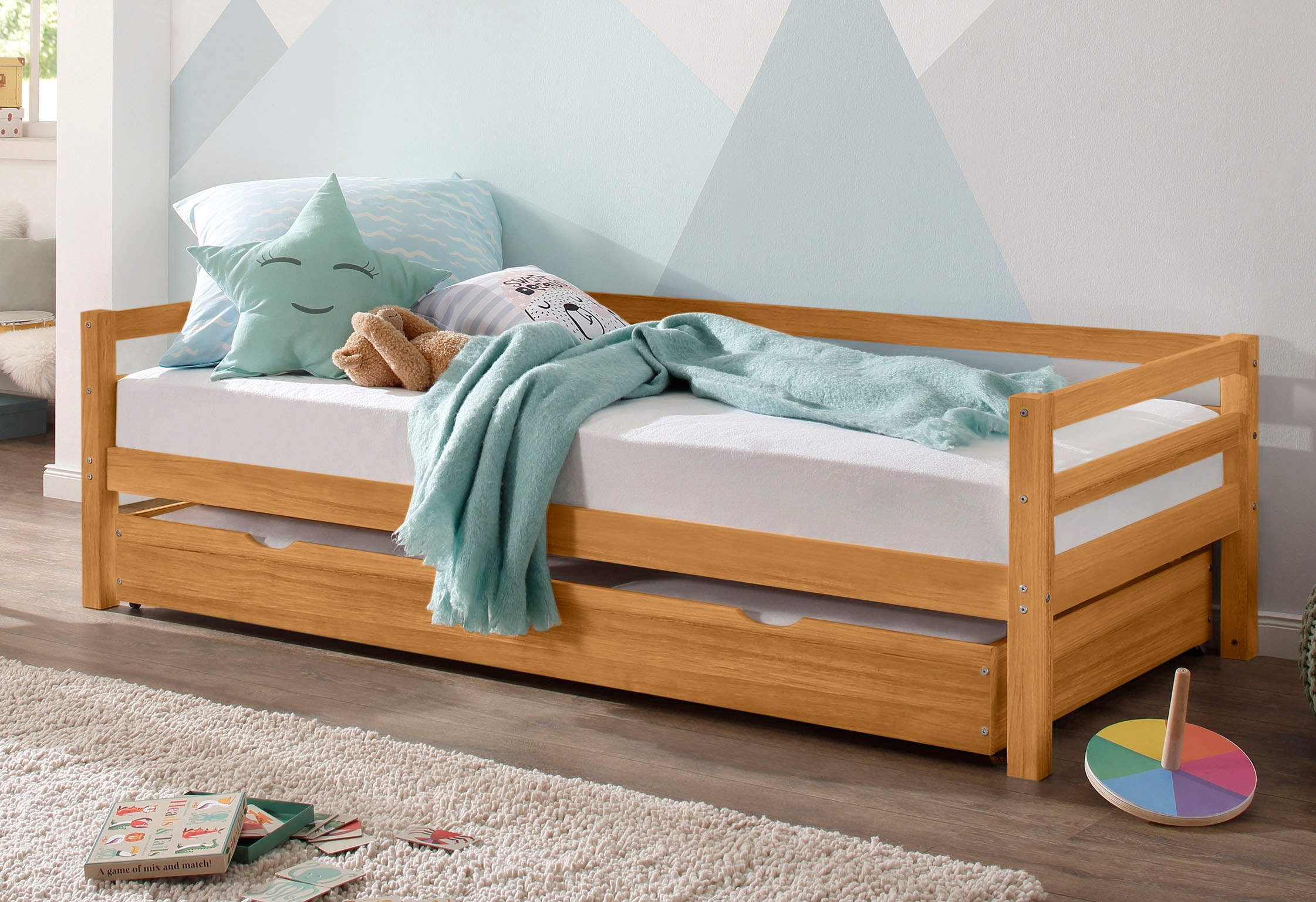Lüttenhütt Daybett »Alpi«, mit Schubkasten aus Kiefernholz, Aussenbreite 103 cm, Kinderbett