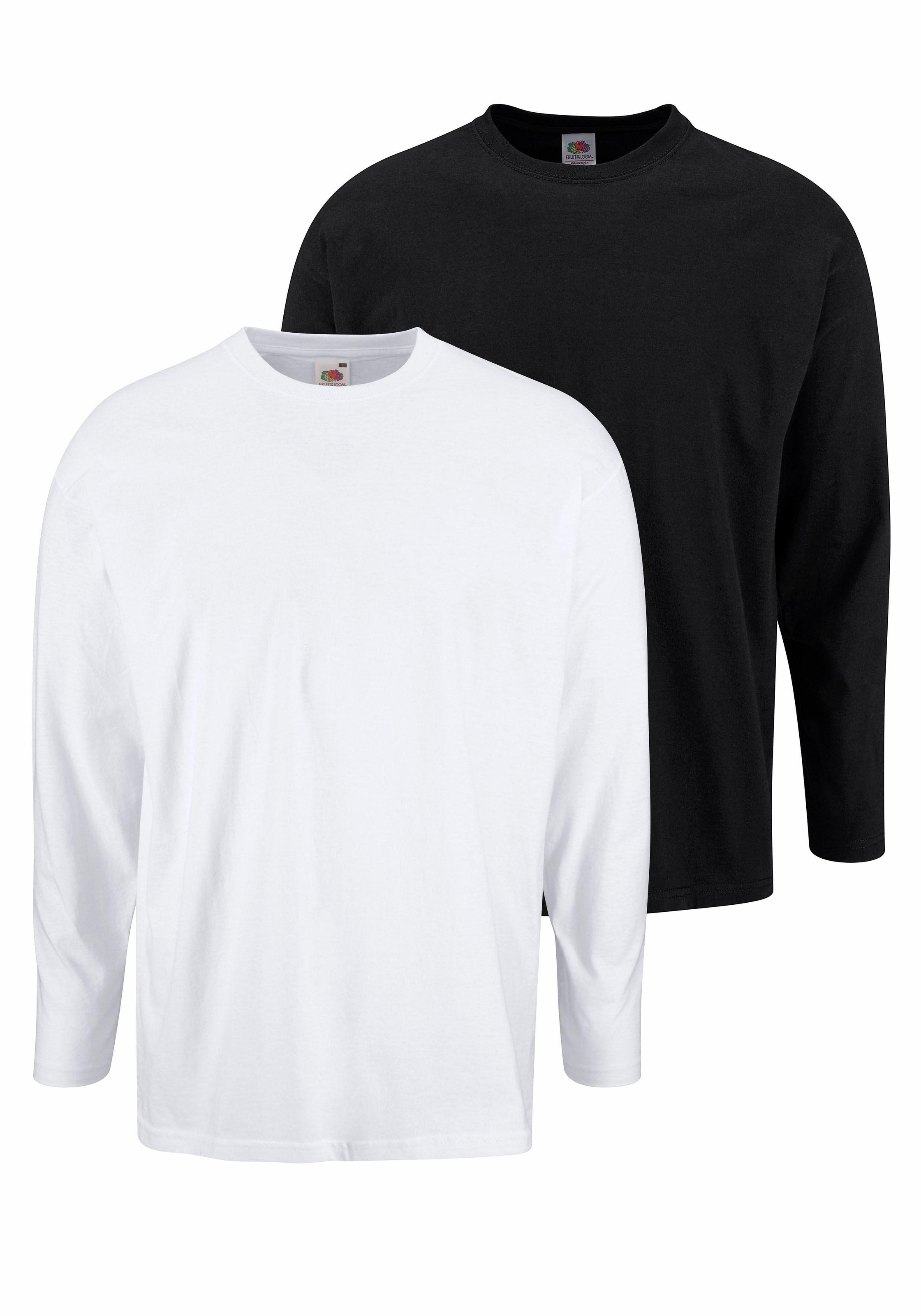 Image of Fruit of the Loom Langarmshirt Packung, 2 Stk. aus reiner Baumwolle, 2-er Pack