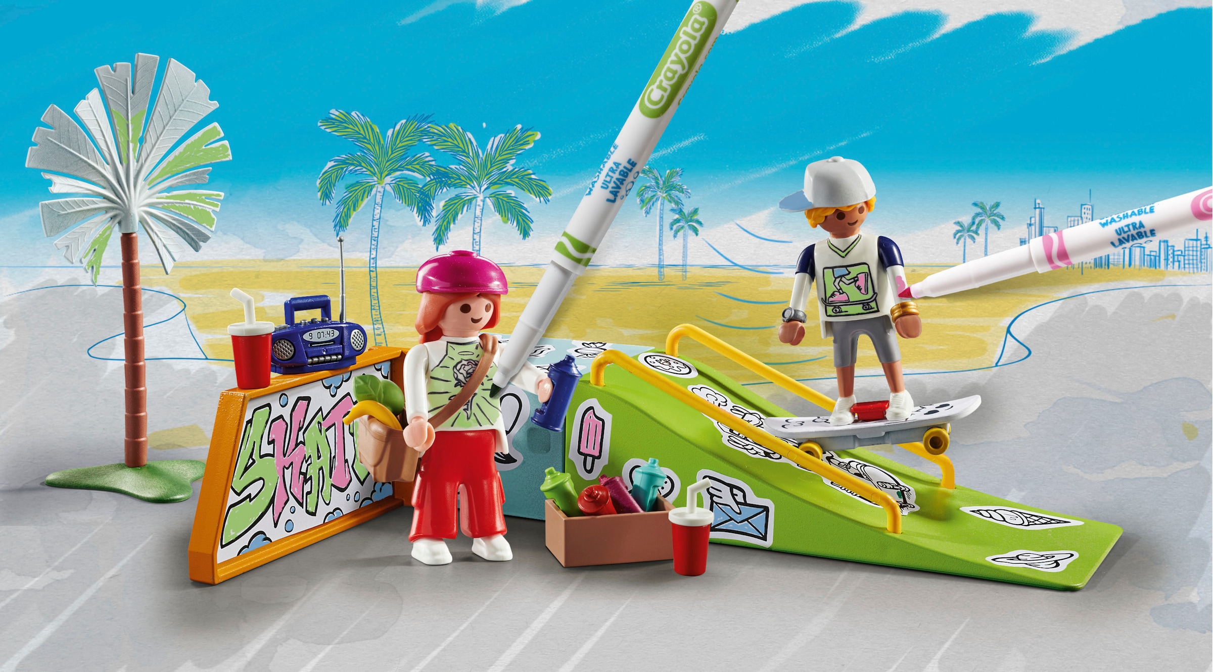 Playmobil® Konstruktions-Spielset »Skatepark (71515), Color« Made in Europe