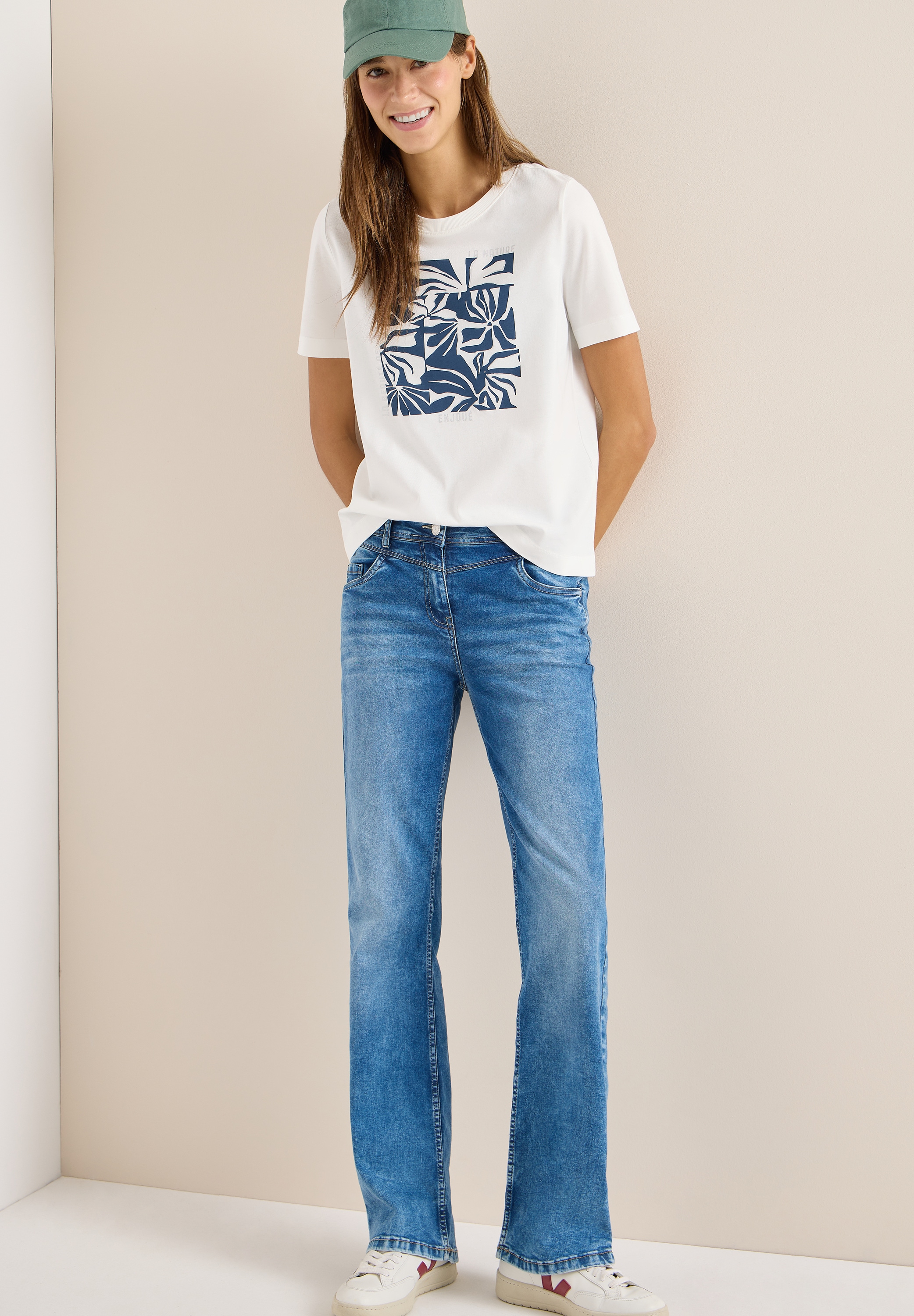 Cecil T-shirt à manches courtes Sommershirt mit Frontprint