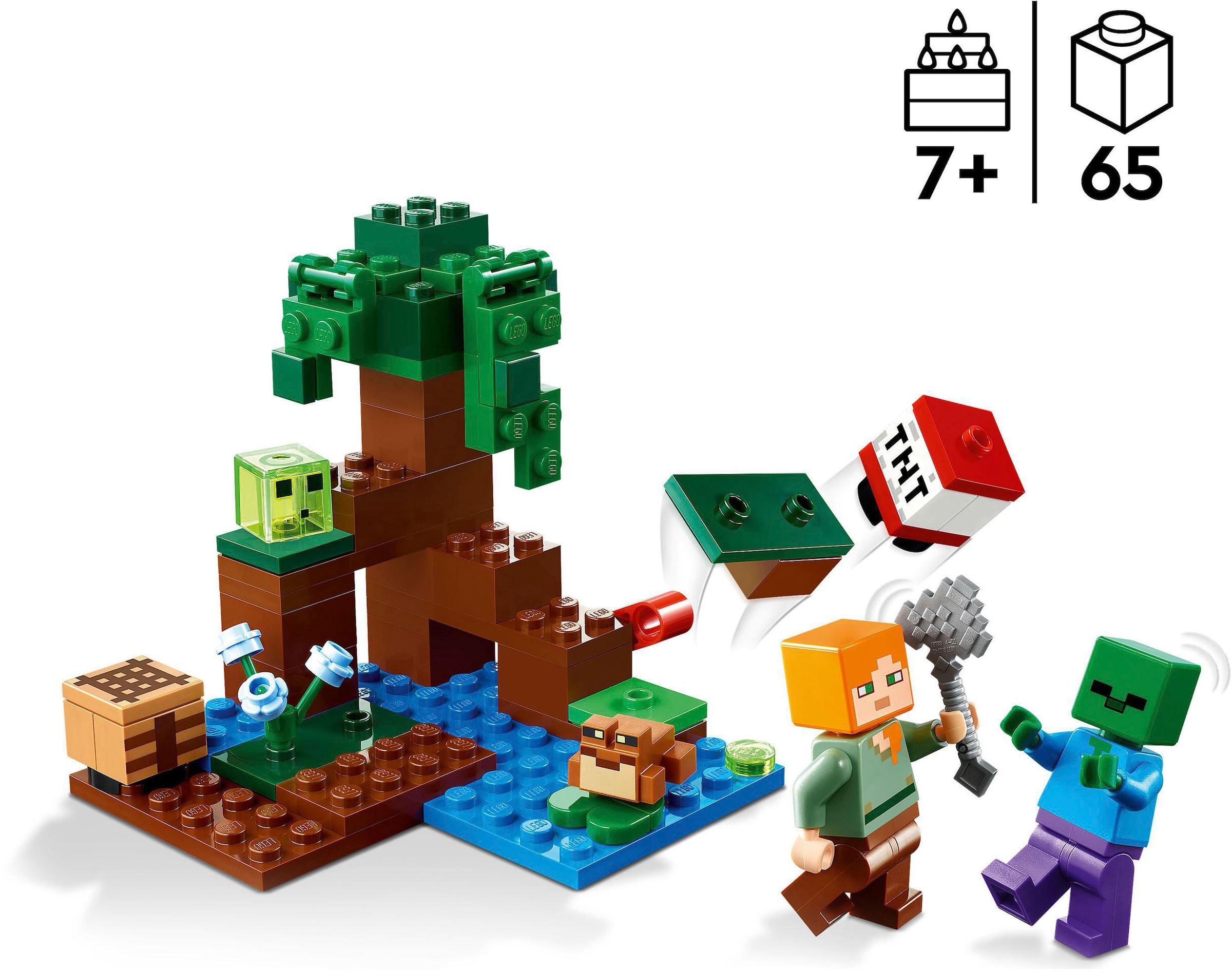 LEGO® Konstruktionsspielsteine »Das Sumpfabenteuer (21240), LEGO® Minecraft«, (65 St.), Made in Europe