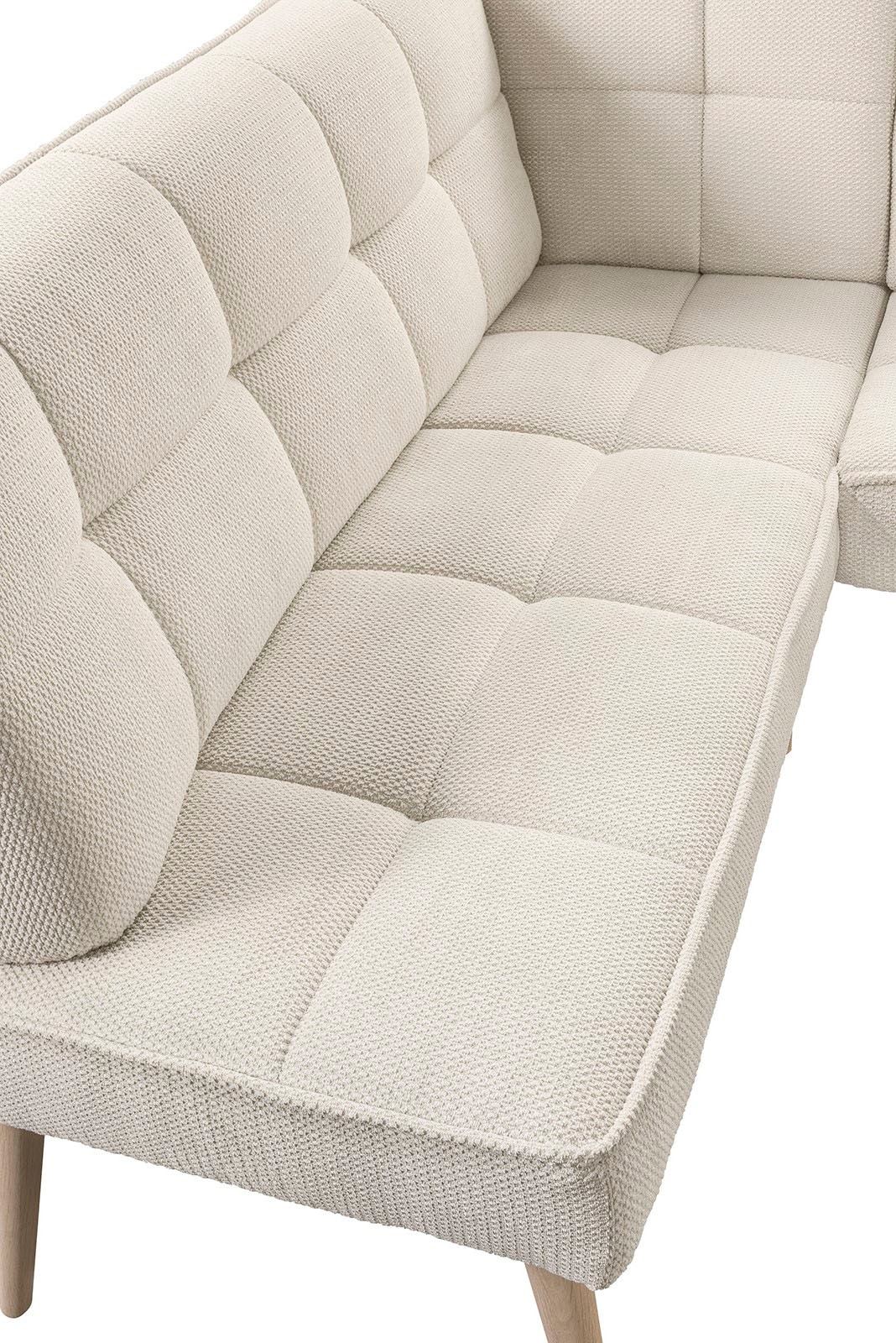 exxpo - sofa fashion Banc d'angle »Latte« moderne Sitz- und Rückensteppung, bequem und elegant, hoher Holzfuss