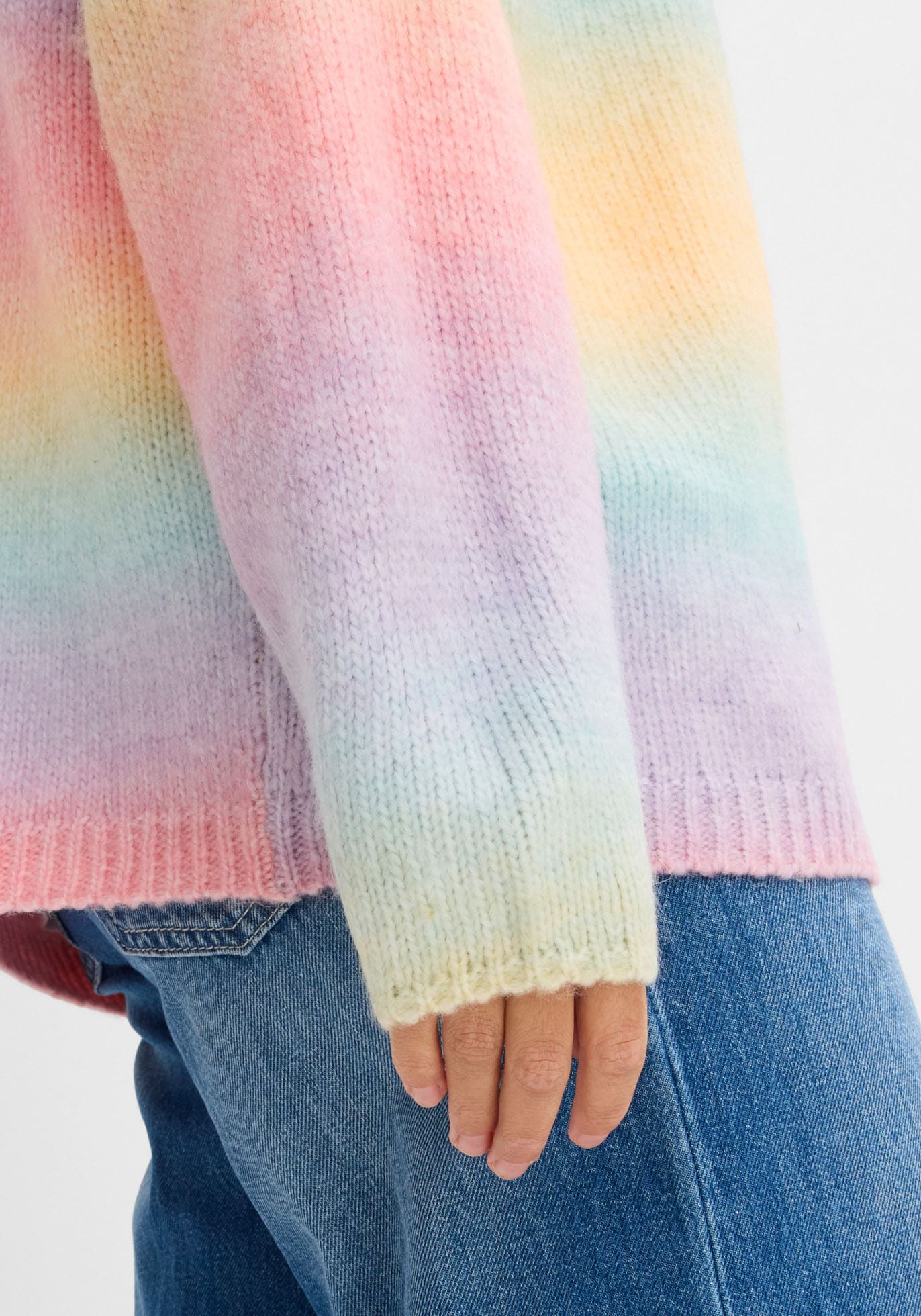 bonprix Veste en tricot »Grobstrickjacke aus weichem Woll-Mix« coupe oversize, aspect multicolore, forme ouverte,