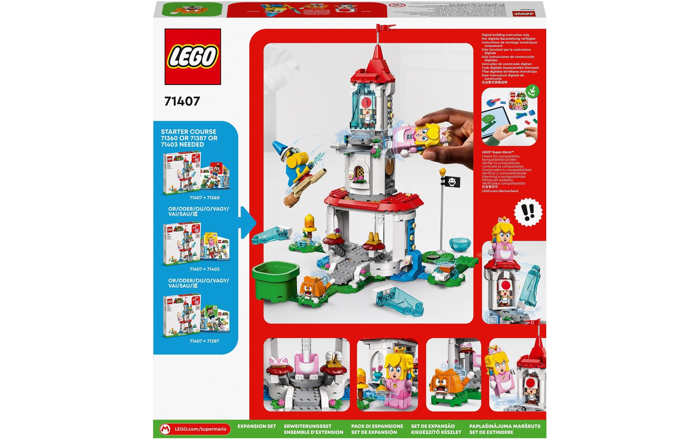 LEGO® Konstruktionsspielsteine »LEGO Super Mario Katzen-Peach-Anzu«, (494 St.)
