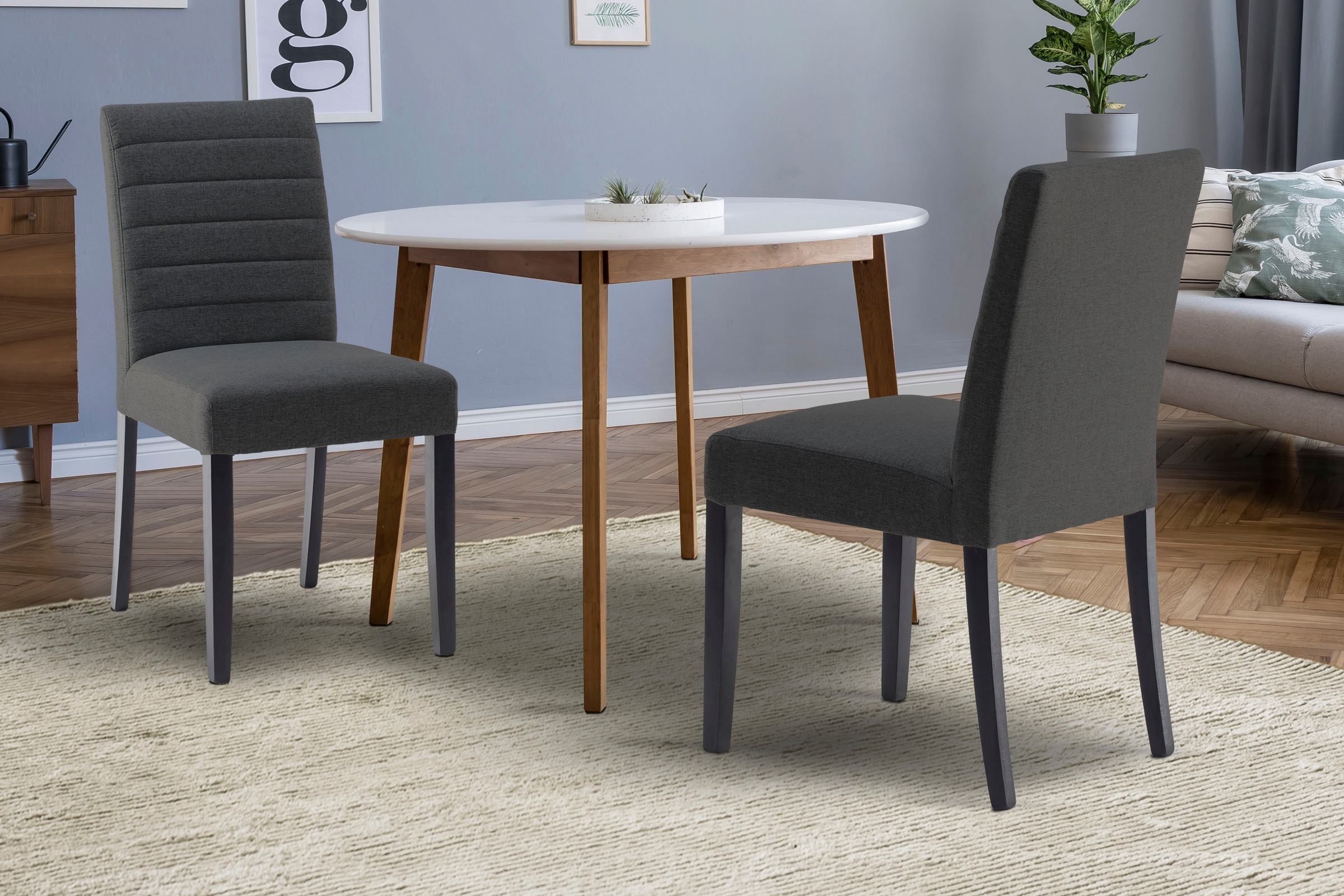 Image of Home affaire 4-Fussstuhl »Dristner«, (Set), 2 St., Microfaser, im 2er-Set, aus massiver Buche bei Ackermann Versand Schweiz