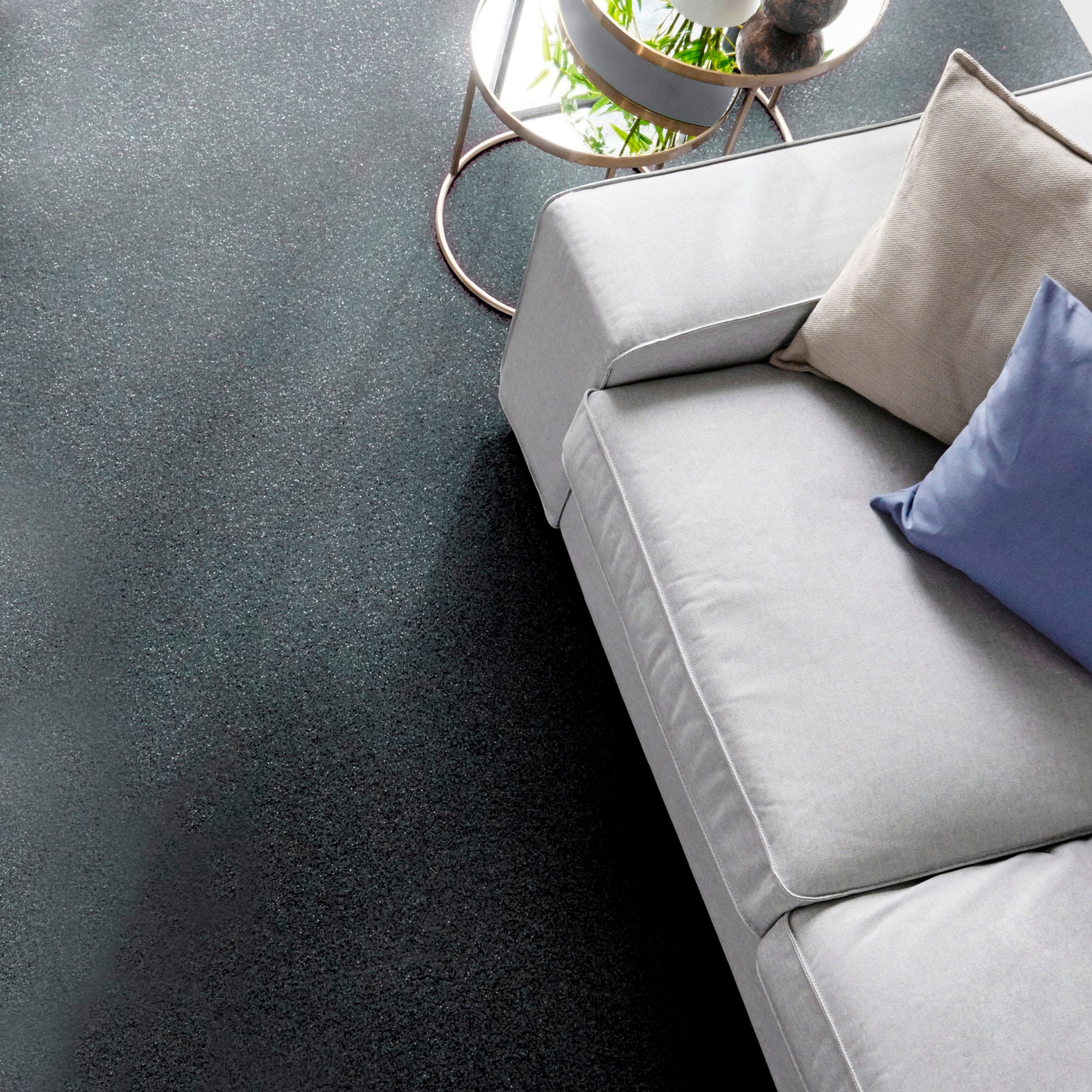 Image of Andiamo Teppichboden "Kira, Velours, Gesamthöhe 8 mm, Luxusklasse LC1" rechteckig Uni Farben, Breite 400 cm, strapazierfähig, pflegeleicht, Wohnzimmer