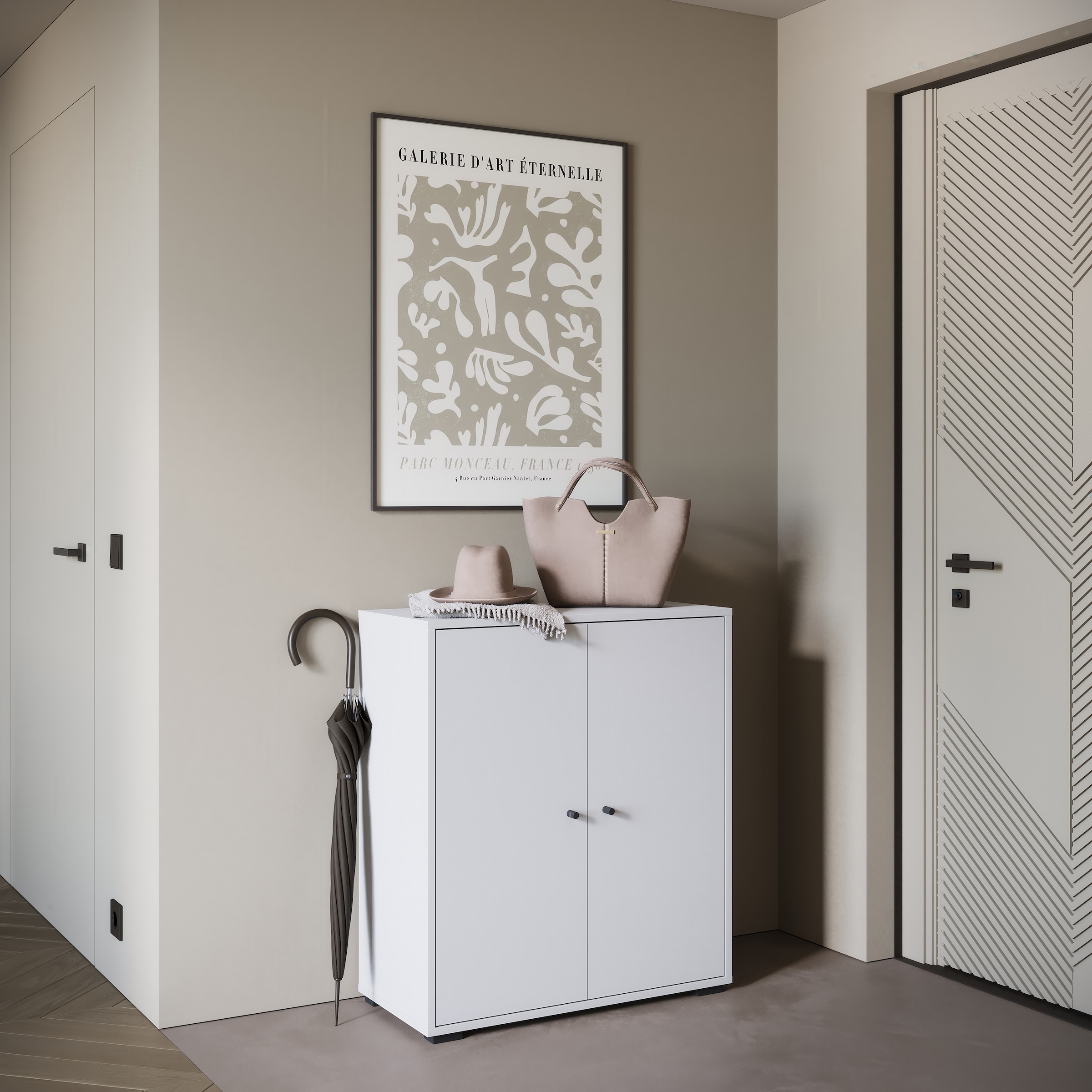 Home affaire Armoire à chaussures »Schuhkommode Dino« 1 cuis tlg. Espace de rangement avec 2 portes et étagères réglables, largeur 70 cm