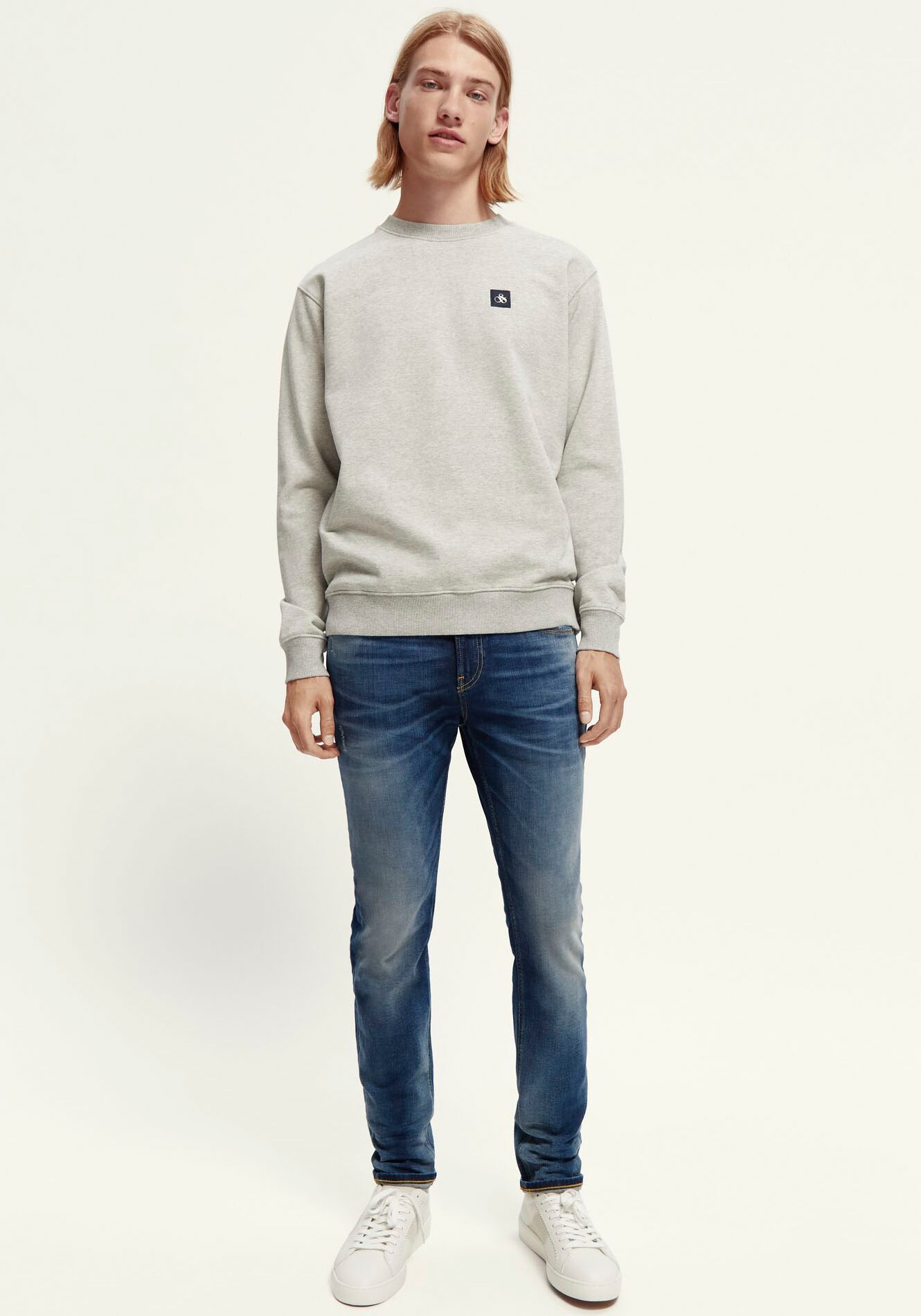 Scotch & Soda Skinny-fit-Jeans »Seasonal Essentials Skim skinny jeans, Cloud of Smoke«, mit Faded-out & leichten used Effekten