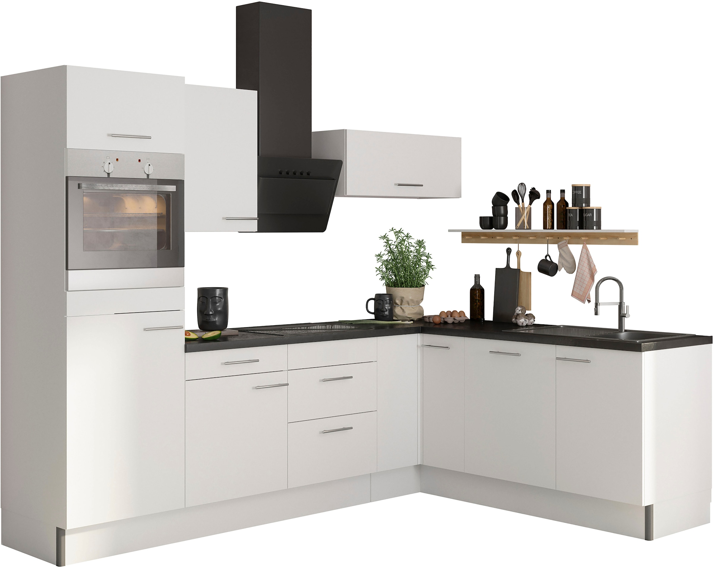 OPTIFIT Küche »Klara« 270 x 200 cm breit, wahlweise mit E-Geräten