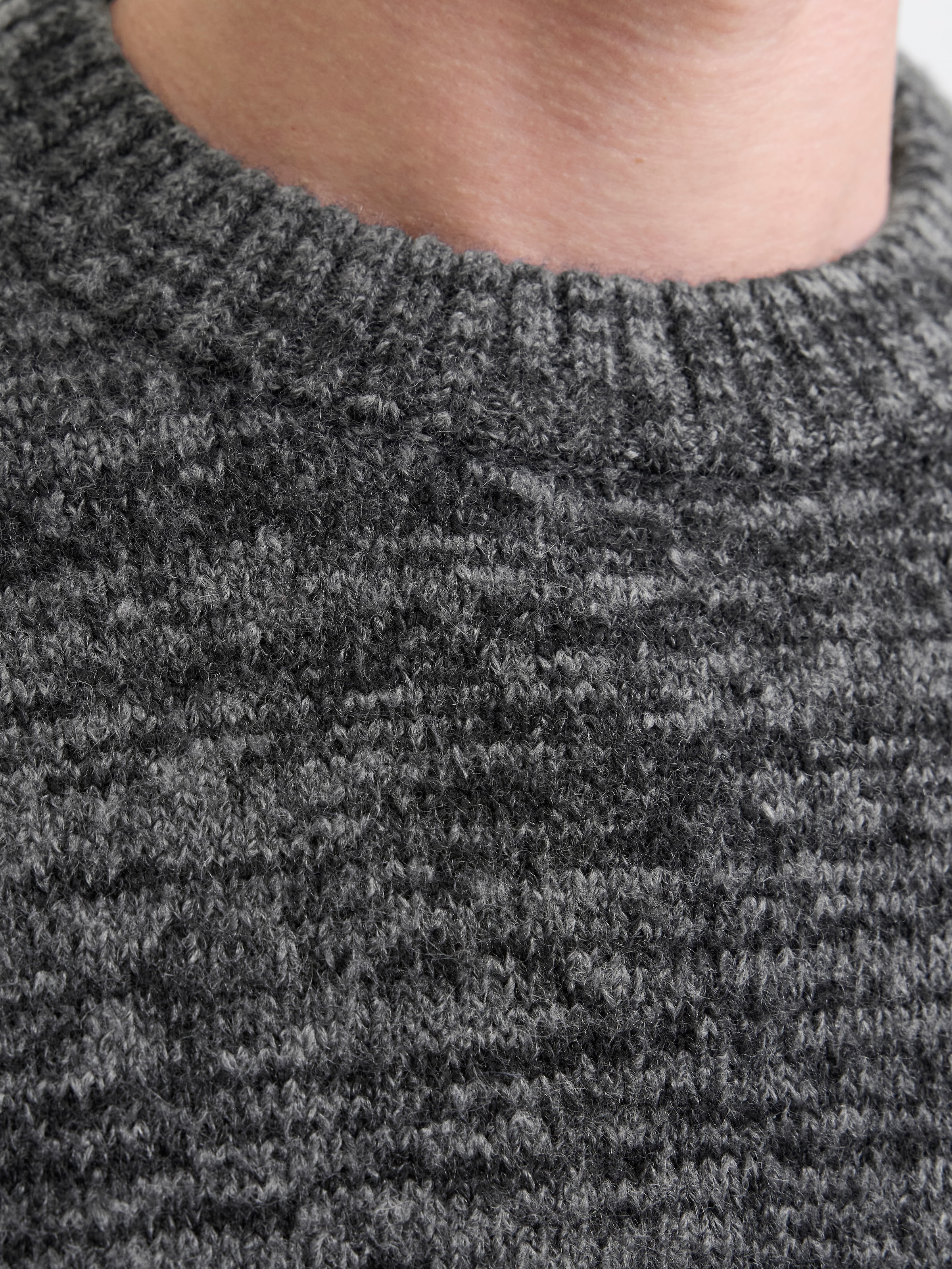 Jack & Jones Rundhalspullover »JJESOHO OLLIE KNIT CREW NECK SN« Materialmix, relaxed fit