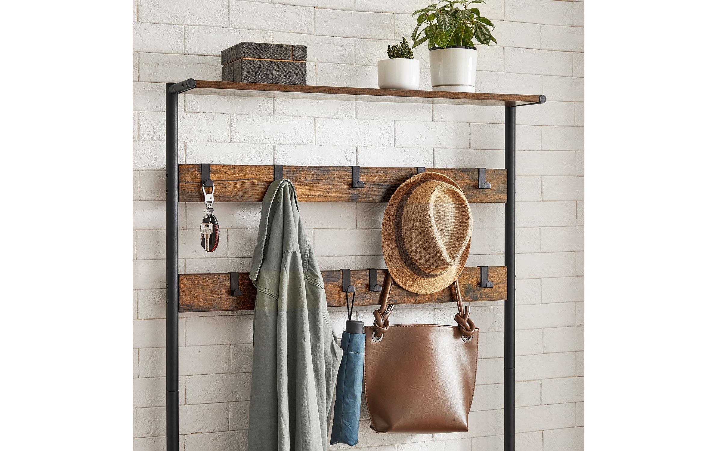 VASAGLE Garderobenständer »mit Schuhregal 85 cm x 180.5 cm« Garderobenständer mit Schuhbank und neun Haken