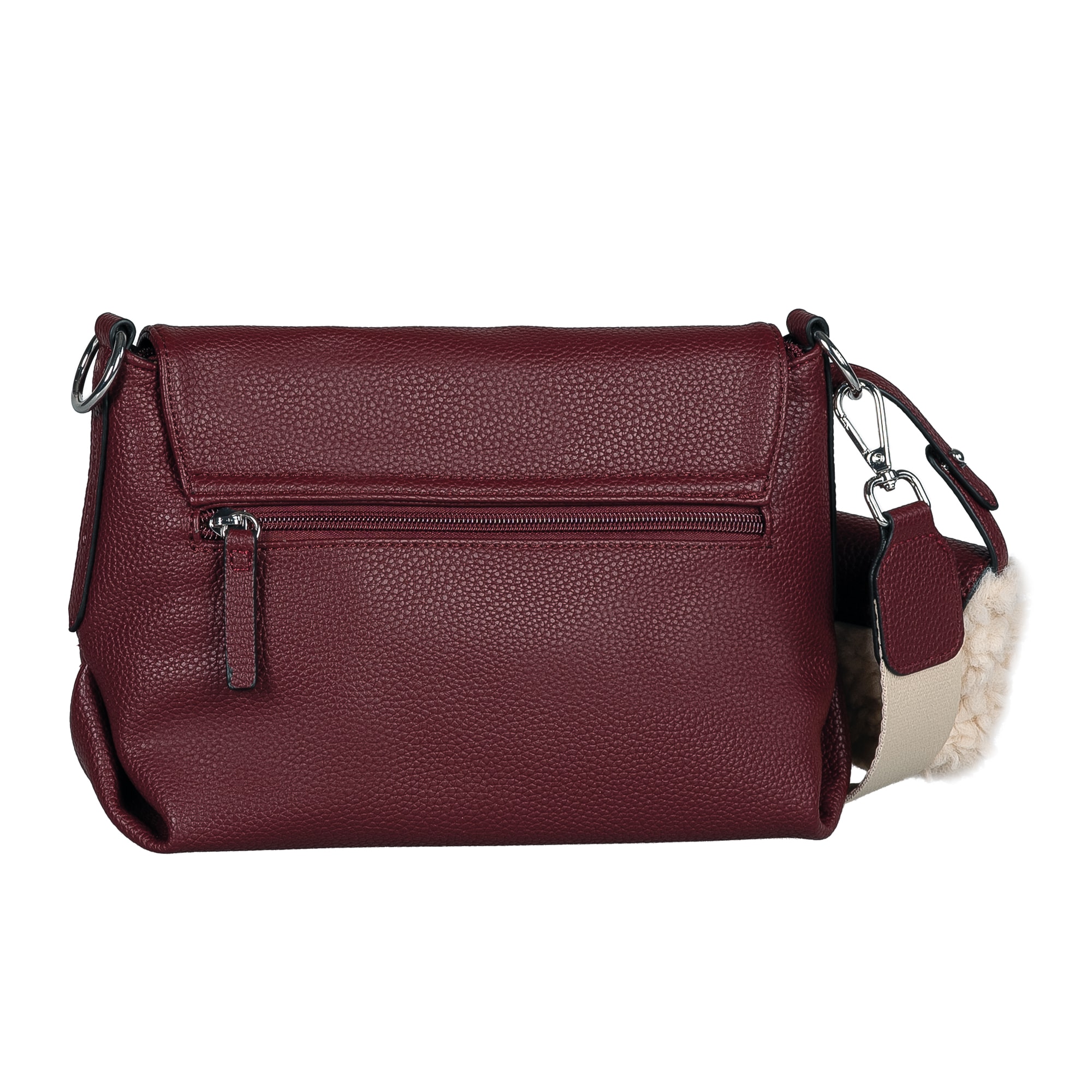 TOM TAILOR Sac à bandoulière »Fania« Sac à épaule pour femme avec pendentif en fausse fourrure