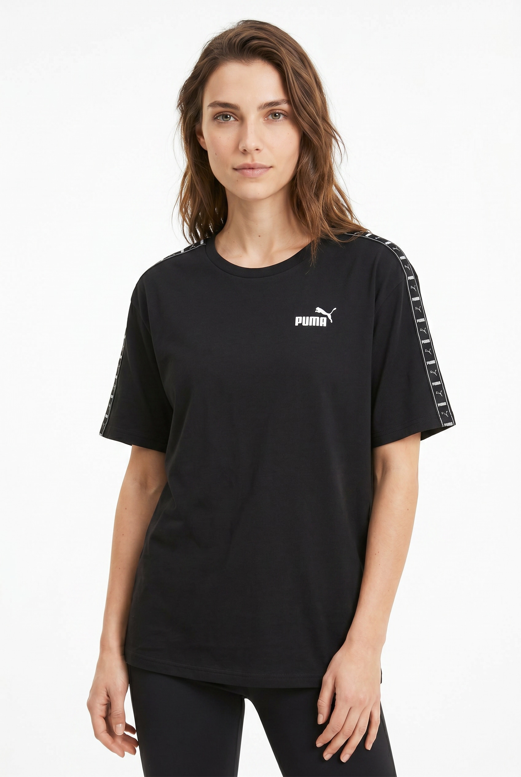 Image of PUMA T-Shirt "ESS TAPE RELAXED TEE" mit Rundhalsausschnitt, mit kurzem Arm