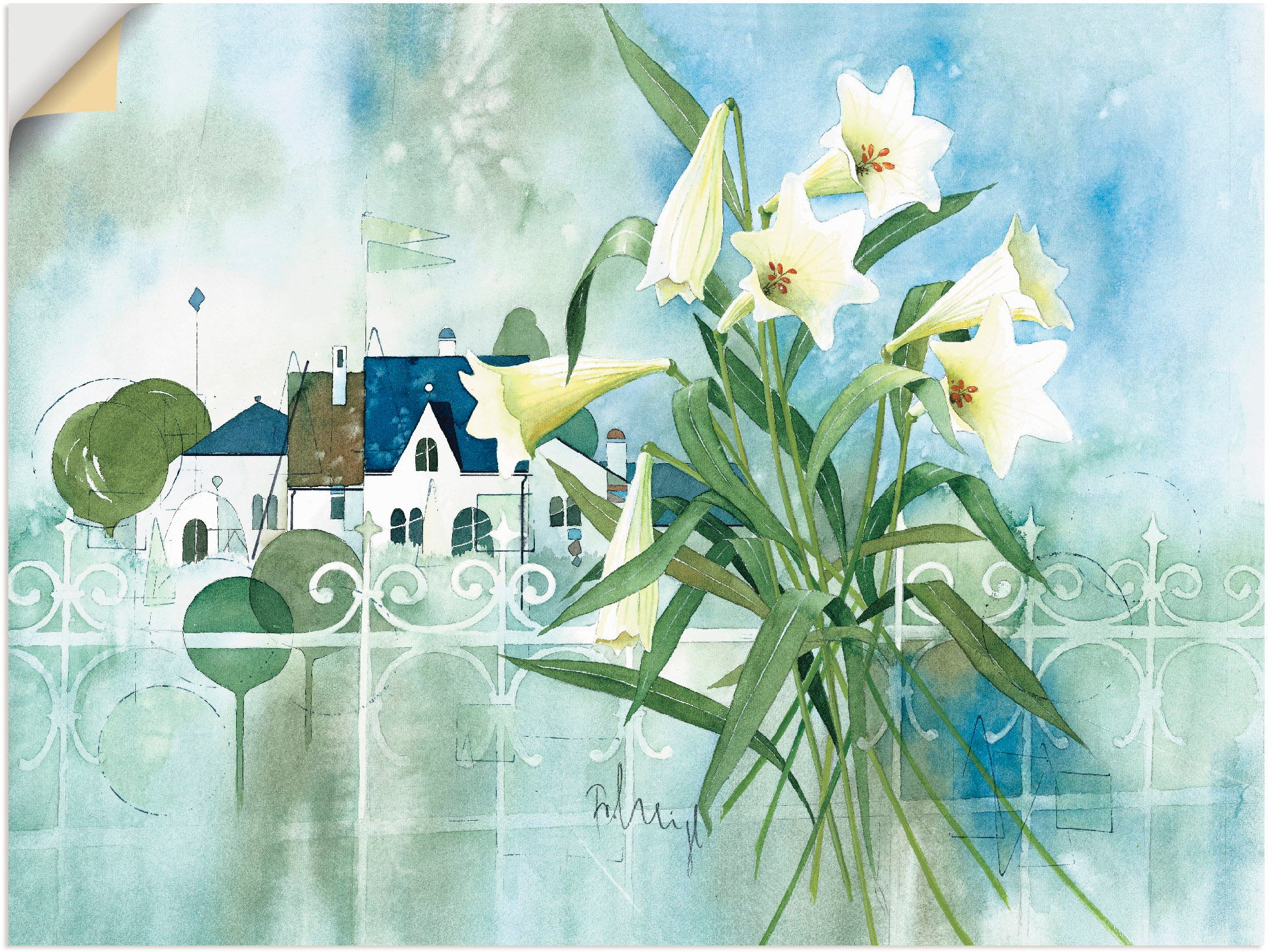 Image of Artland Wandbild »Traum von Süden I«, Blumen, (1 St.), in vielen Grössen & Produktarten -Leinwandbild, Poster, Wandaufkleber / Wandtattoo auch für Badezimmer geeignet bei Ackermann Versand Schweiz