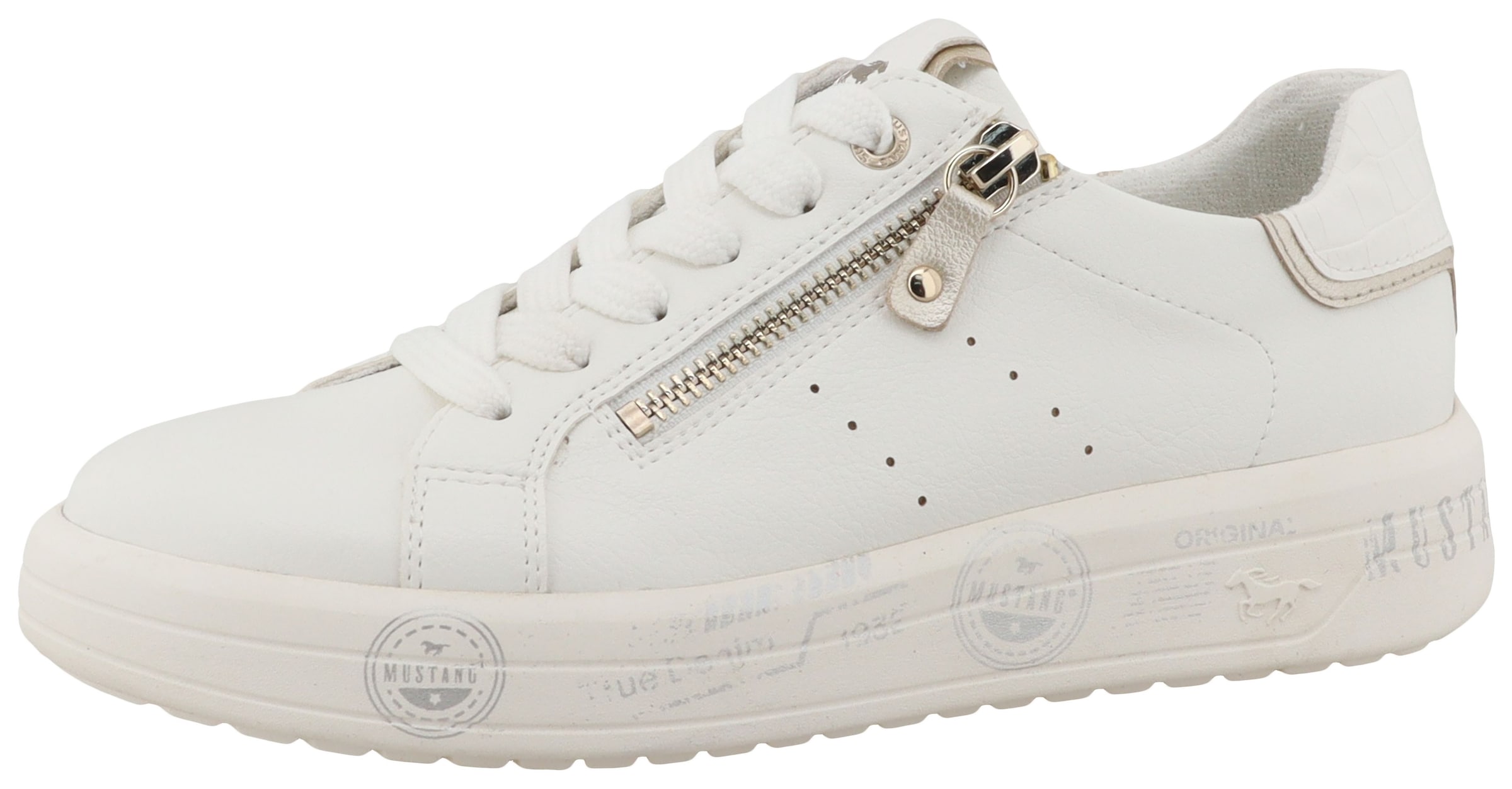 Image of Mustang Shoes Sneaker "Noralie" Freizeitschuh, Halbschuh, Schnürschuh mit seitlichem Reissverschluss