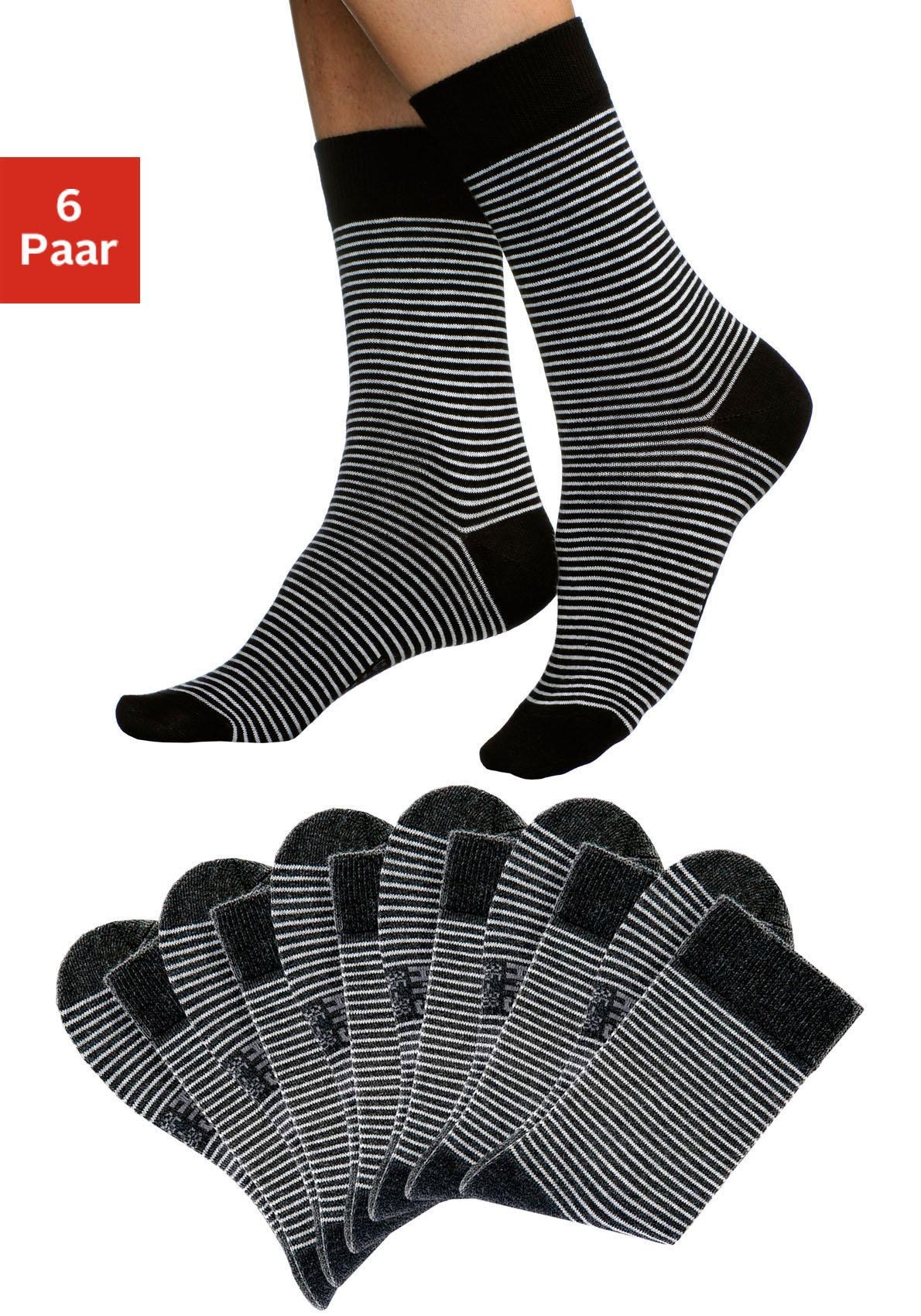 H.I.S Socken, (Packung, 6 Paar), mit druckfreiem Bündchen