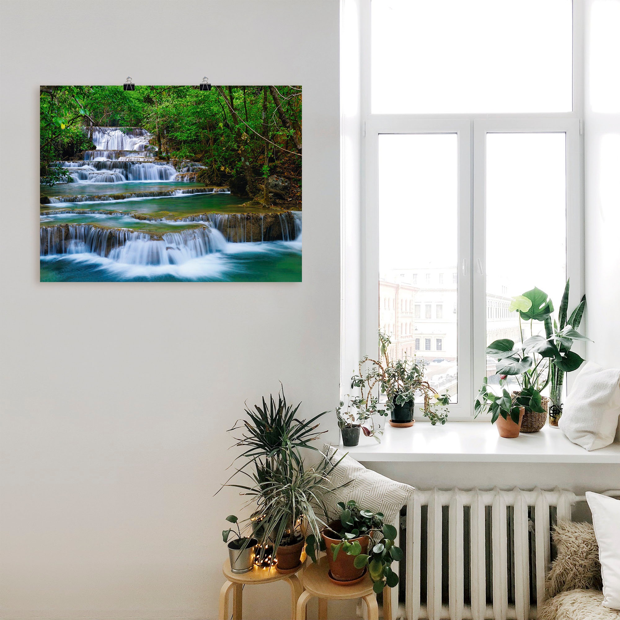 Artland Wandbild »Tiefen Wald Wasserfall«, Gewässer, (1 St.), als Leinwandbild, Poster, Wandaufkleber in verschied. Grössen