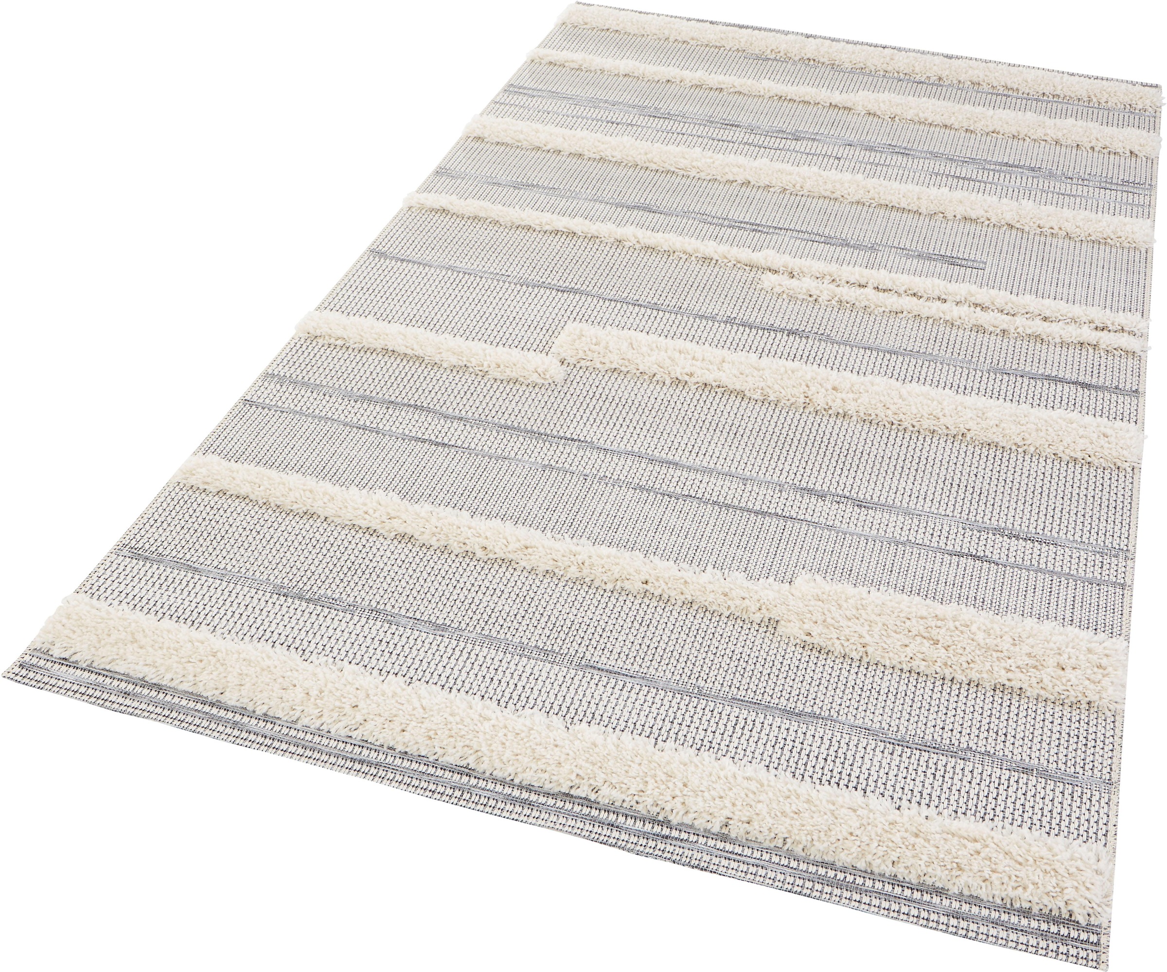 Image of MINT RUGS Teppich »Ifrane«, rechteckig, 35 mm Höhe, In- und Outdoor geeignet, Hoch-Tief-Struktur, Gestreiftes Muster, Balkon, Terrasse, Garten, Wohnzimmer, Strapazierfähig, Pflegeleicht bei Ackermann Versand Schweiz