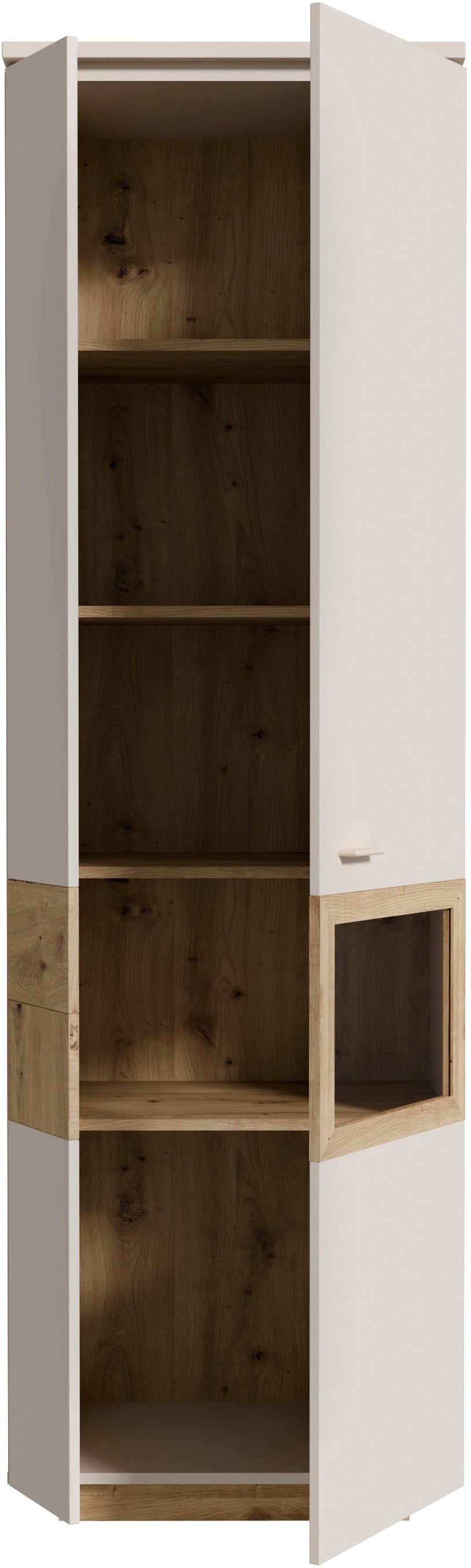 FORTE Vitrine »Louoto, Stauraumvitrine, Standvitrine, Stauraumschrank« Türanschlag rechts oder links wechselbar, mit Soft Close, Höhe 197,2cm