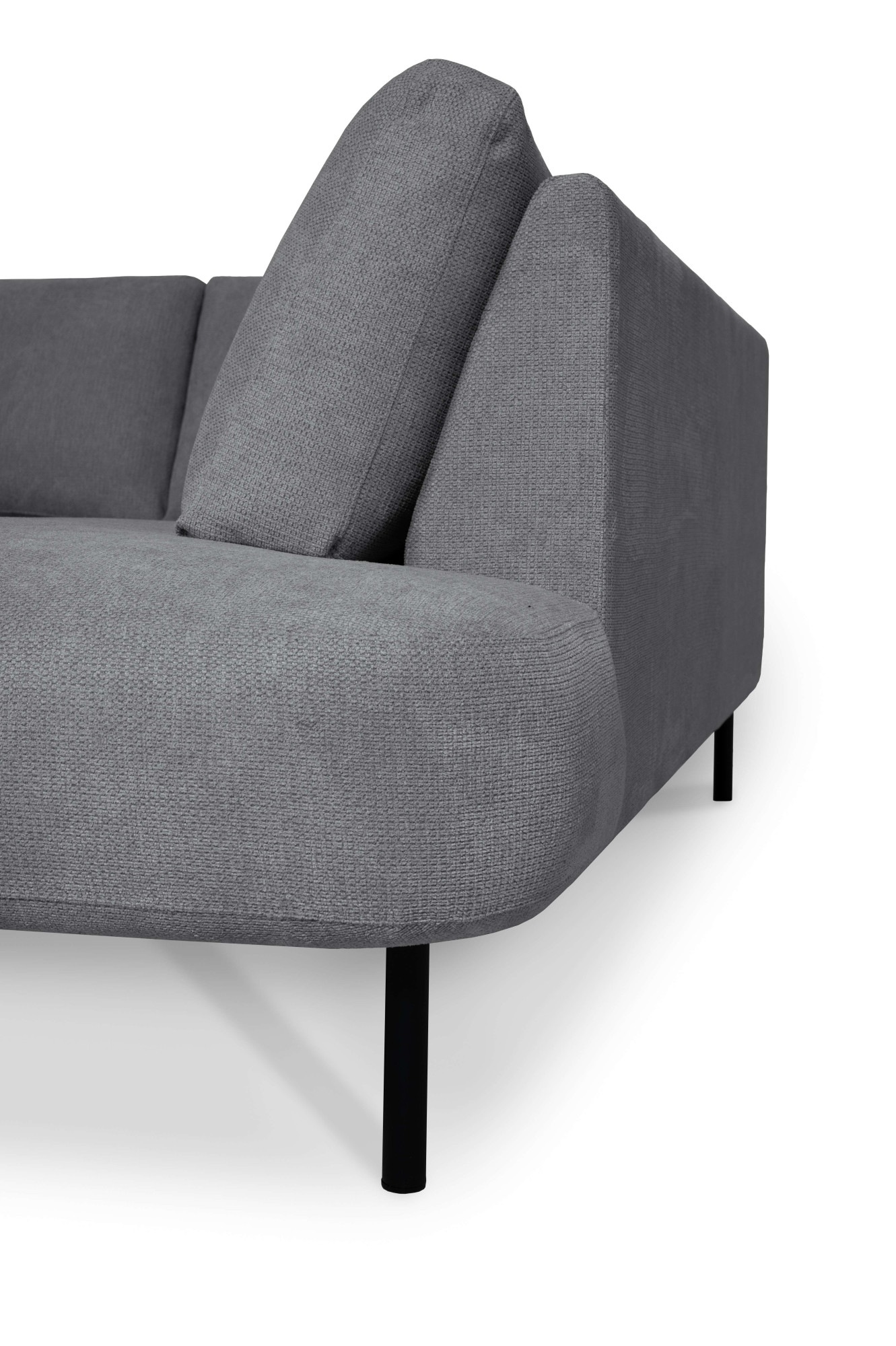 Places of Style Wohnlandschaft »Cesola«, in weichem Chenille-Stoff, Breite 327 cm, mit schwarzen Metallfüssen