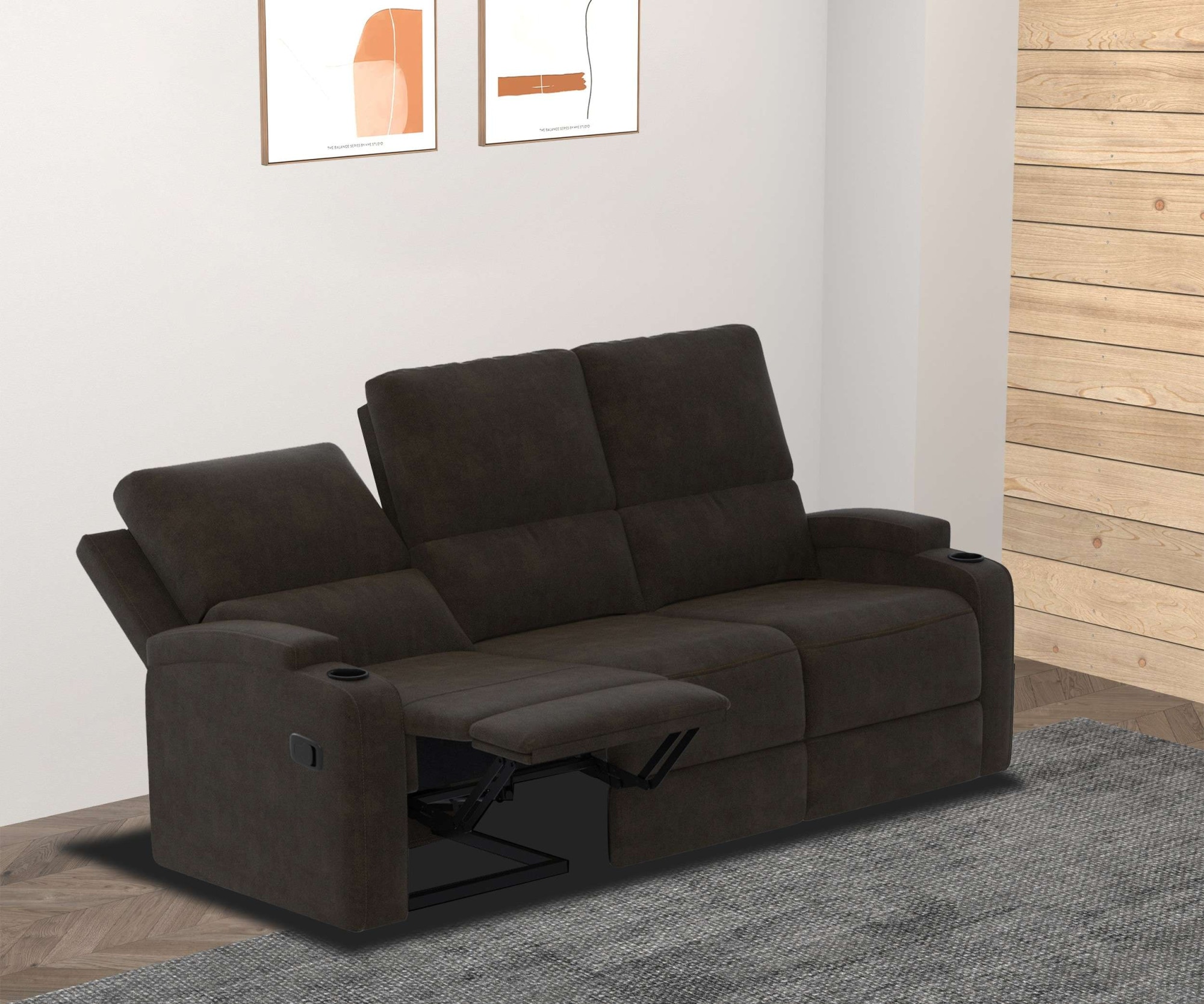 GOODproduct 3-places »NAPORI Microfaser, Multimediasofa, Kinosessel XXL« canapé cinéma avec 2 x fonction relaxation et porte-boissons