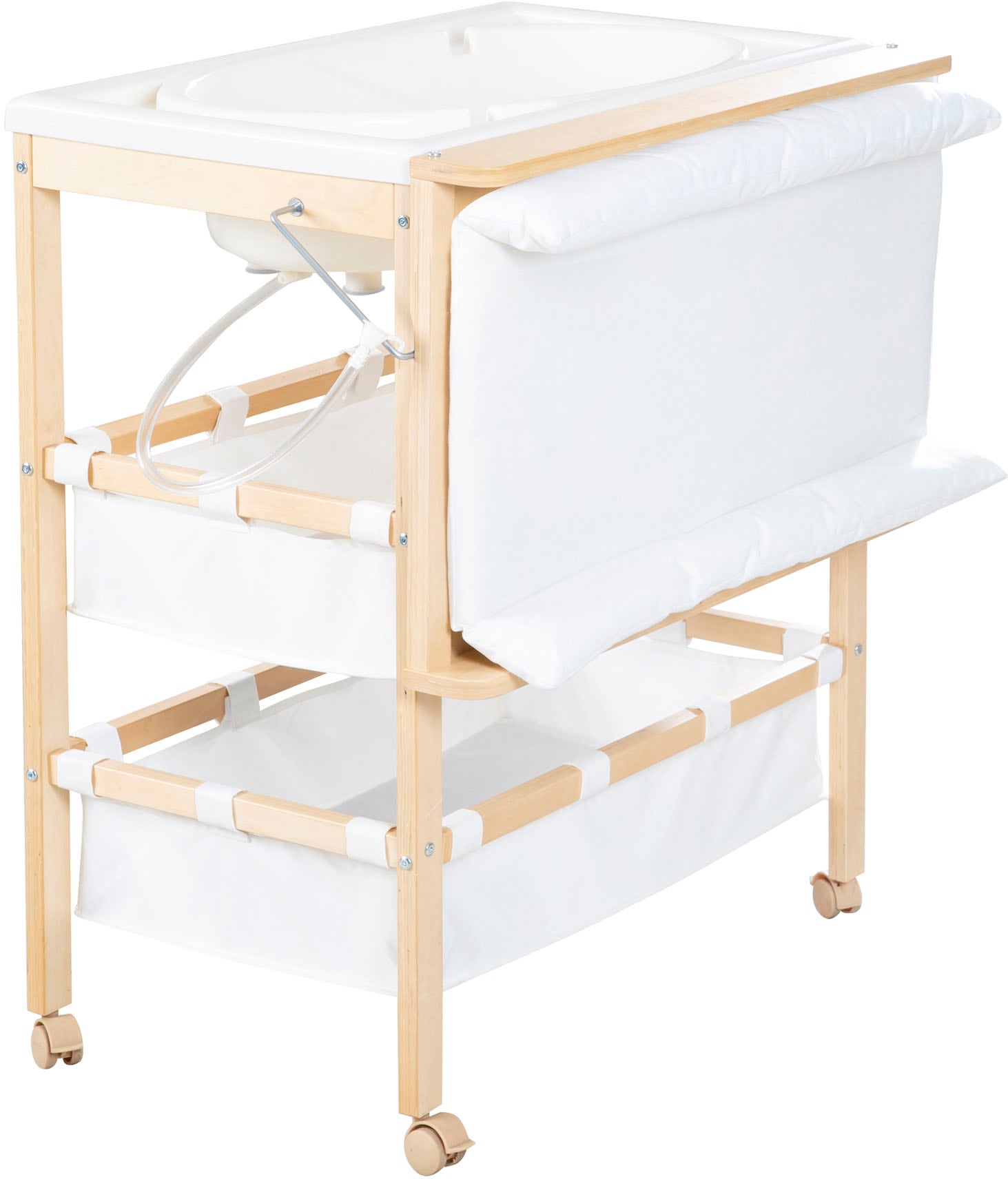 roba® Bade- und Wickelregal »Baby Pool, natur«, bis 15 kg, inkl. Wickelauflage weiss, 47 cm