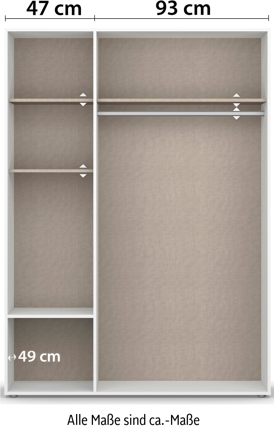 rauch Drehtürenschrank »Kleiderschrank Schrank Garderobe Wäscheschrank VOYAGER« in 3 verschiedenen Ausstattungen BASIC/CLASSIC/PREMIUM,  mit 2 modernen Griffvarianten, mit Aussenschubladen MADE IN GERMANY
