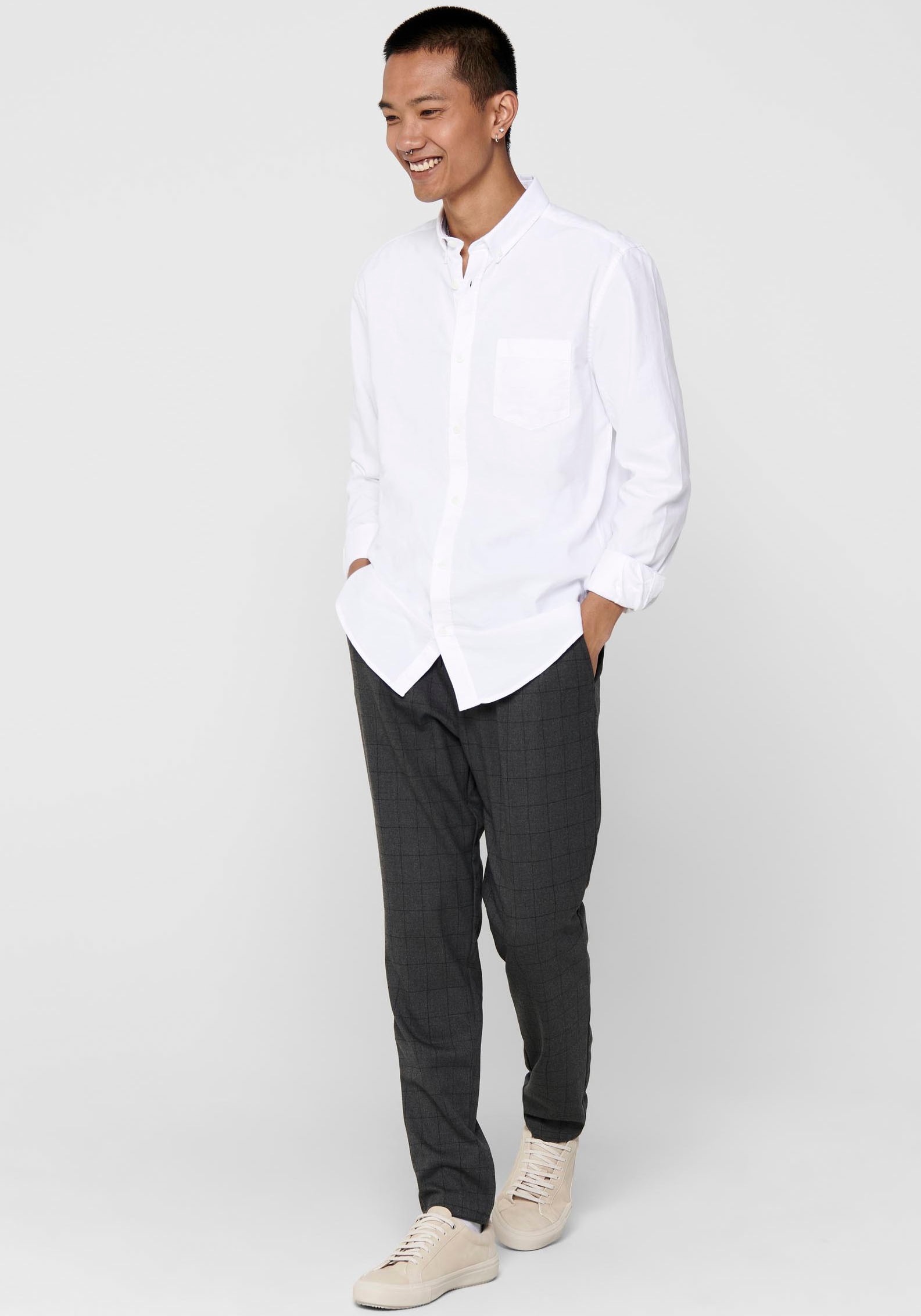 ONLY & SONS Langarmhemd »ONSALVARO SLIM LS OXFORD SHIRT NOOS«