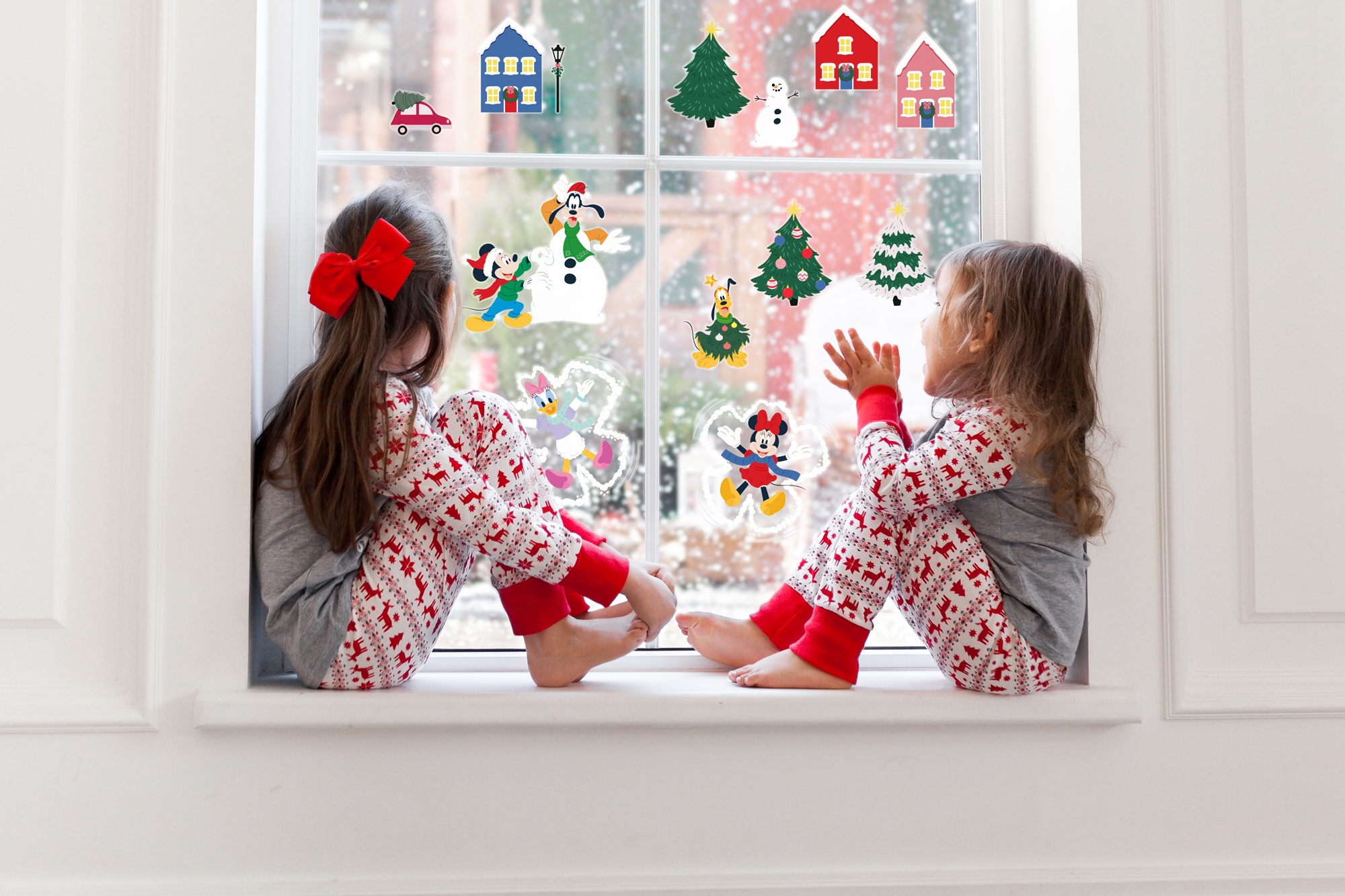 Image of Komar Fototapete "Fenstersticker - Disney Mickey Mouse Joyful - Grösse 30 x 30 cm" Motiv bedruckt glatt