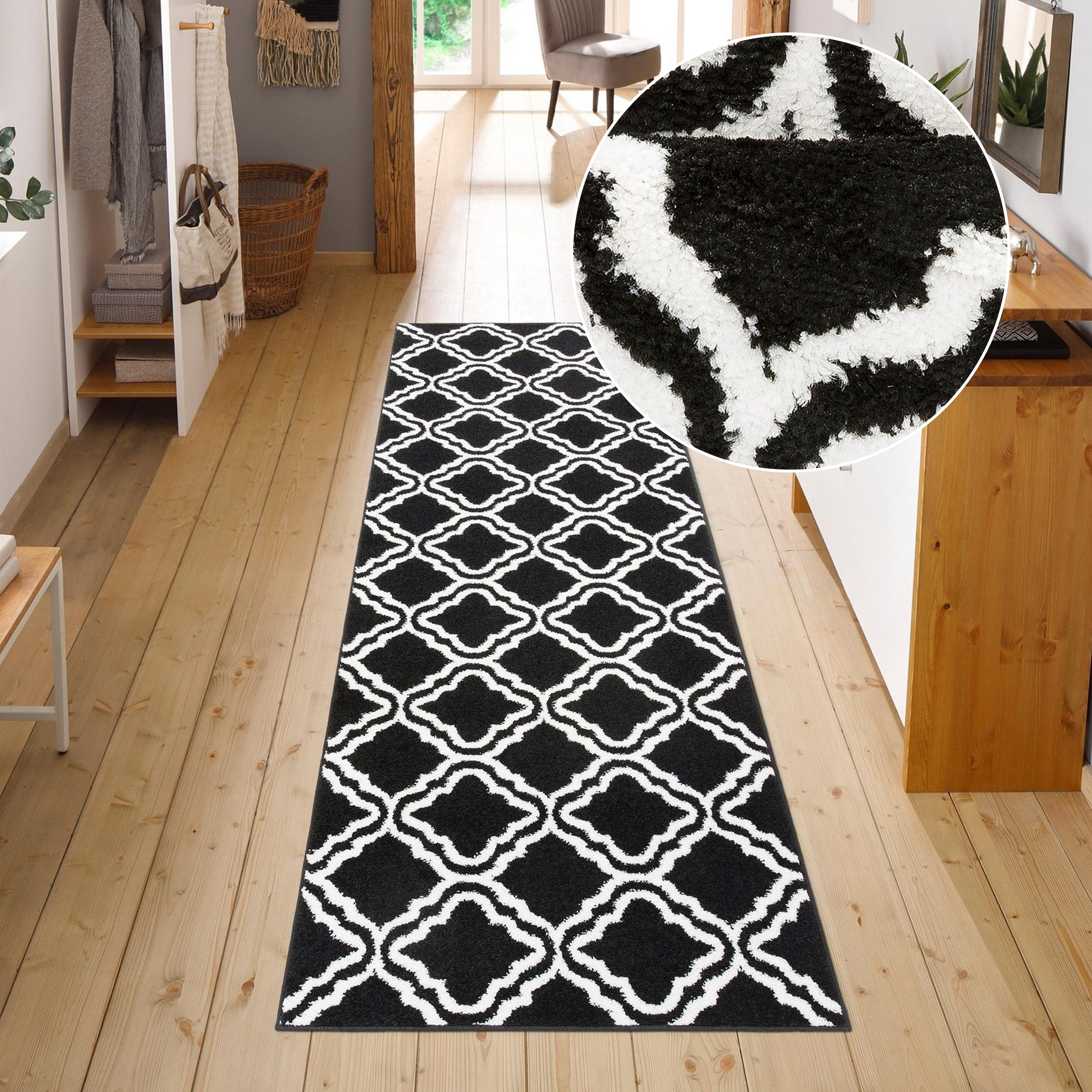 my home Chemin de table »Debora« Rectangulaire 13 mm Höhe Teppich-Läufer, Kurzflor, gemustert, geometrisches Design, weich