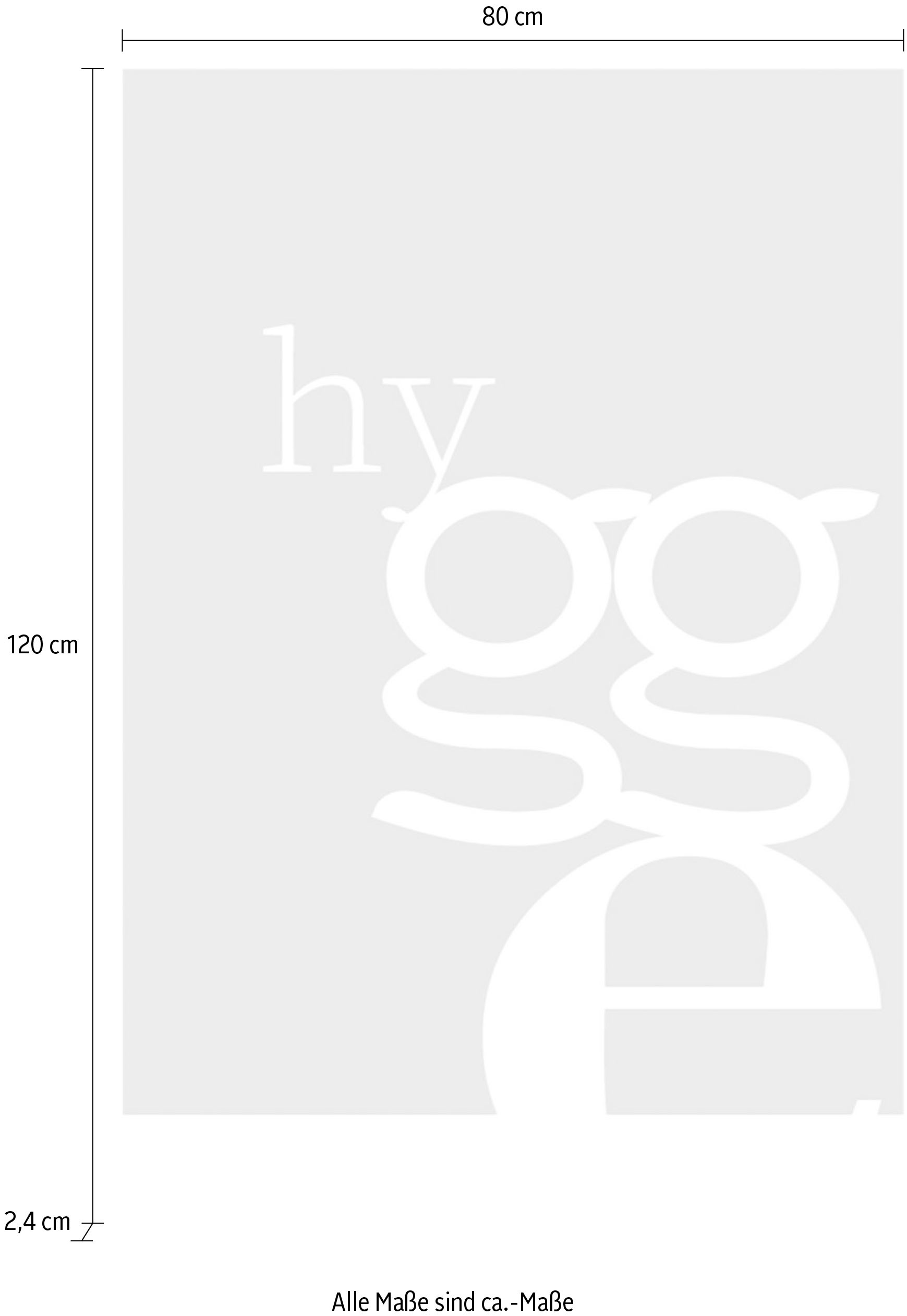 queence Acrylglasbild »hygge«, Schwarz-Weiss-Sprüche-Sprüche & Texte-Schriftzug, Fine Art-Print in Galeriequalität