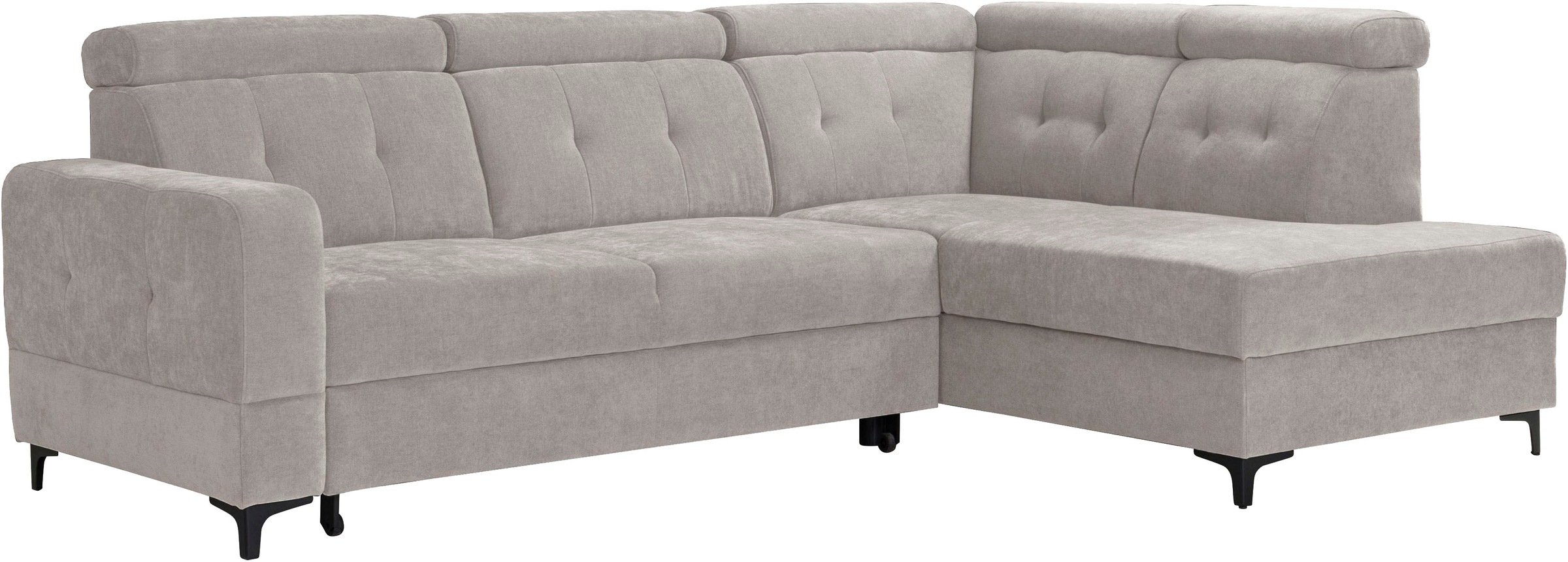 exxpo - sofa fashion Canapé d'angle »Monte, Kopfteile verstellbar, optional mit Bettfunktion & Bettkasten« L- Form, mit Kopfteilverstellung, optional Bettfunktion und Bettkasten