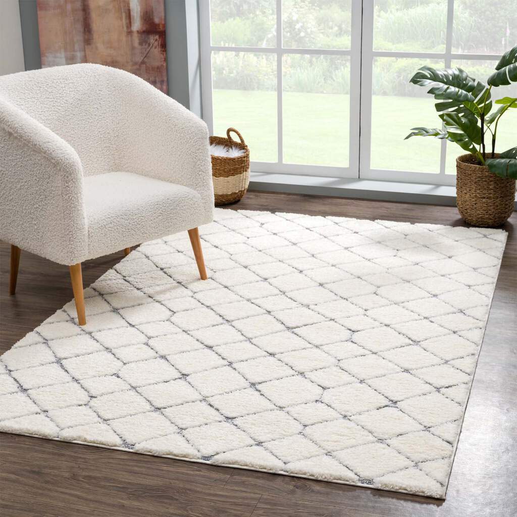 Carpet City Hochflor-Teppich »Focus 4499«, rechteckig, besonders weich, Rauten-Optik, 3D-Effekt